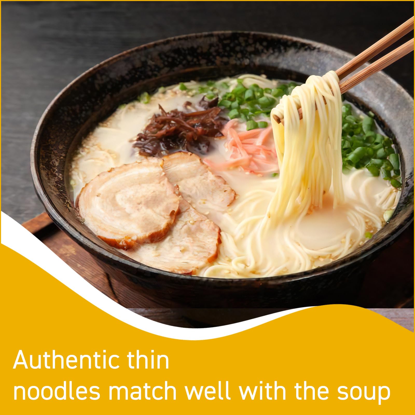 Premium Japanese-Style Tonkotsu Ramen Noodles - Instant Soup Ready Meal (8.4oz, 2 Servings) | Vegetarian, No Meat, Egg-Free | Quick Lunch, Office Meal, Late Night Snack, College Dorm Essential