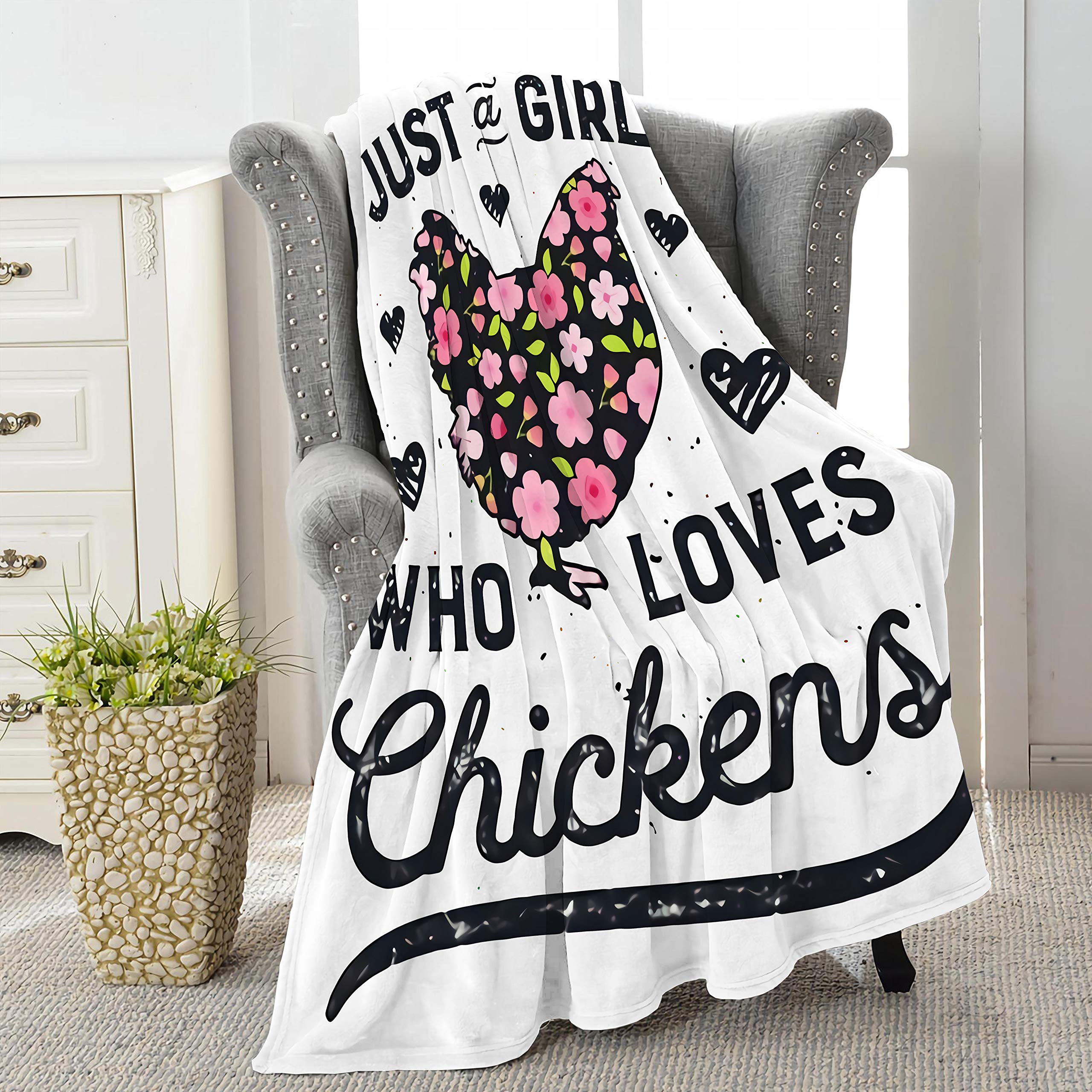 Jikokuten Super Soft Flannel Blanket - Lightweight, Comfortable & Warm Luxury Throw for Queen/Twin Beds, Sofa, Office & Camping - Perfect Cozy Gift for Chicken Lovers