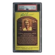 Bob Lemon Signed 4x6 Cleveland HOF Plaque Card PSA/DNA Certified 85027779 - Authentic Autograph Collectible for Baseball Fans & Memorabilia Display