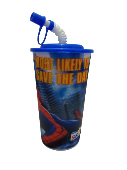 UniqueTrend 3D Look Multi-Color Kids Sippy Cup with Straw - 600ml BPA-Free Spill-Proof Tumbler for Milk, Juice, Water & Soft Drinks - Perfect for Toddlers, Daycare, Travel & School (Blue)