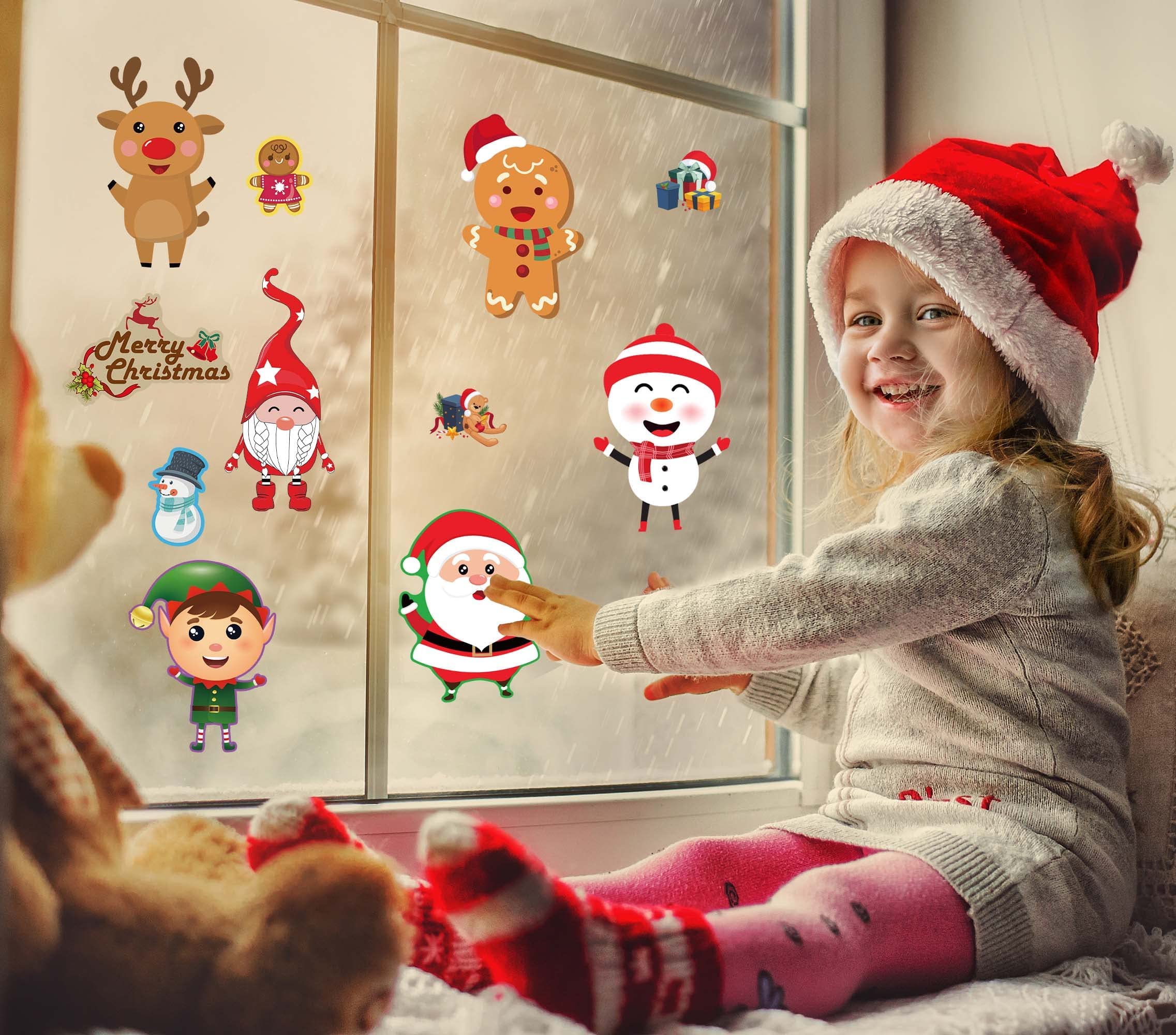 Funnlot 30PCS Christmas Stickers for Kids - DIY Holiday Sticker Craft Kit, Fun Christmas Activities & Games for Toddlers - Perfect for Holiday Cards, Gift Wrapping & Classroom Decorations