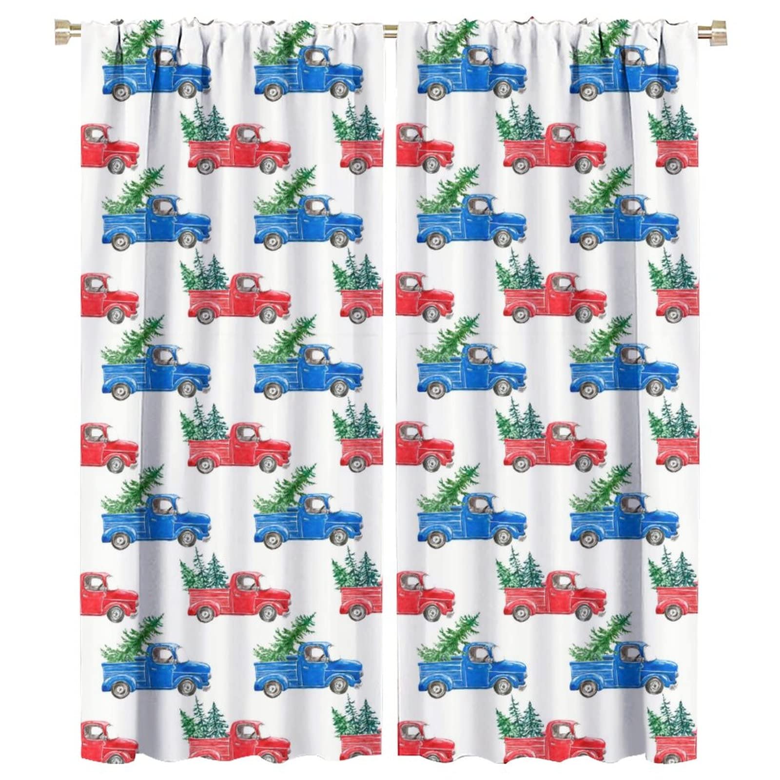 Christmas Tree Car Curtains - Holiday Decor for Kids' Gifts, Living Room & Bedroom Solid Window Drapes 42x54 Inch - Perfect for Seasonal Home Decor & Festive Car Accessories