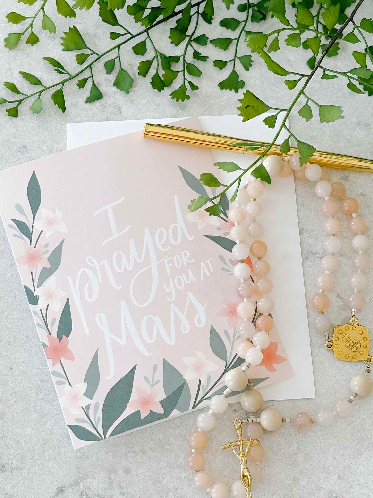 I Prayed for You at Mass Greeting Card - Religious Sympathy & Encouragement Card for Church, Prayer Groups, and Spiritual Support