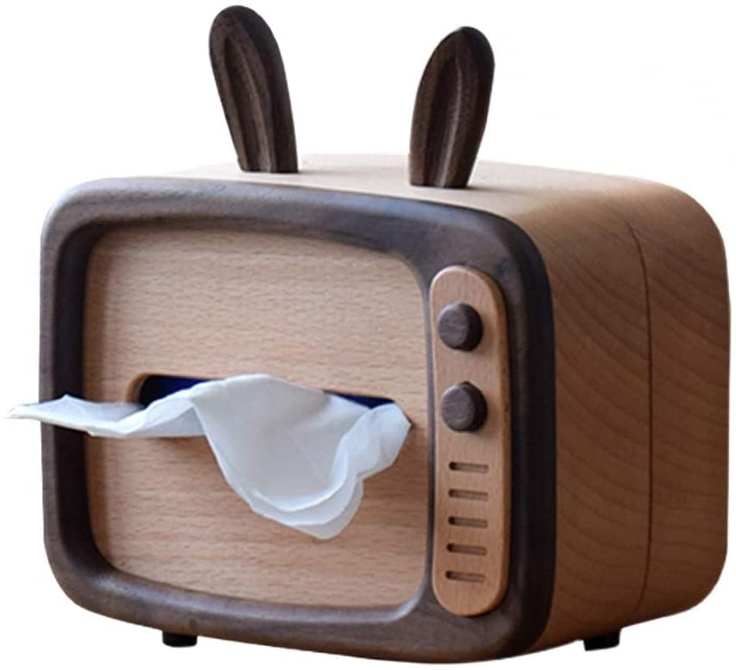 Mavoorick Solid Wood Tissue Box Holder - Cute Creative Desktop Decor for Home, Living Room, Bedroom | Tissue Storage Organizer | Perfect for Office Desk, Coffee Table, and Nightstand