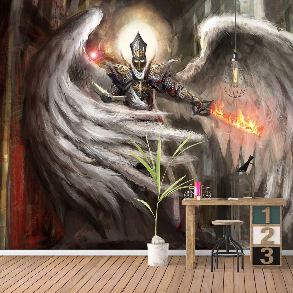 Dark Evil Dragon Removable Wallpaper - Peel and Stick Wall Mural for Bedroom (66x96 inches) | Gothic Home Decor, Game Room & Fantasy Themed Spaces