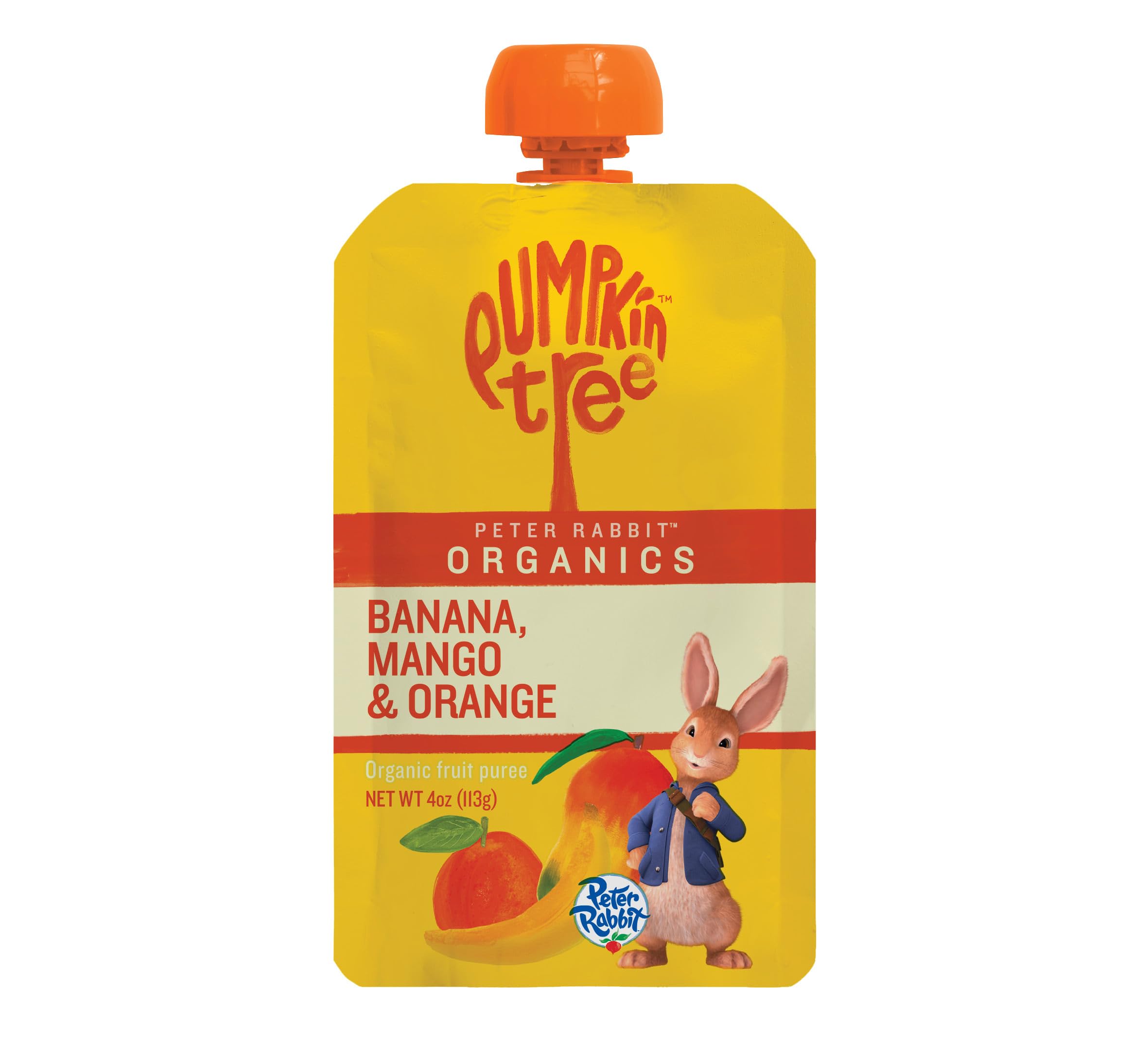 Organic Pumpkin Tree Peter Rabbit Mango Banana & Orange Fruit Snacks - 4 Oz Pack of 10 | Healthy Baby & Toddler Snacks for On-the-Go, Lunchboxes & Travel