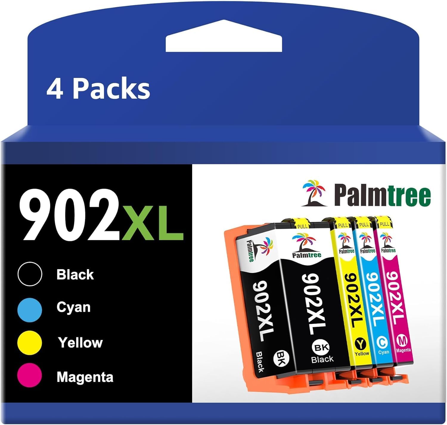 High-Yield Remanufactured HP 902XL Ink Cartridge Combo Pack (4-Pack) - Compatible with HP Officejet Pro 6978/6968/6970/6958/6960/6975/6954/6962 Printers - Ideal for Home Office Printing & Document Workflows