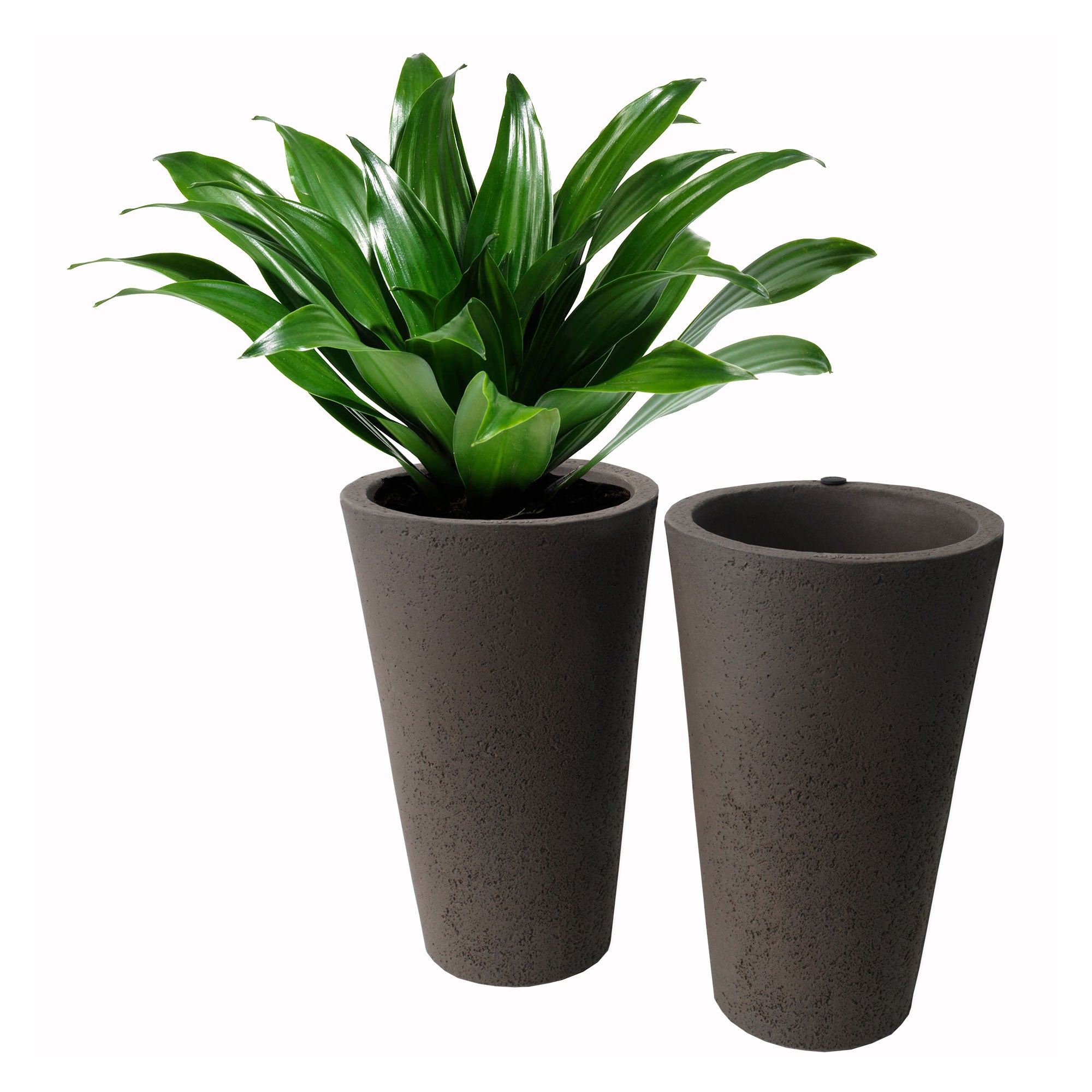 Large Concrete Planters for Outdoor Plants - Set of 2 Modern Garden Pots - Perfect for Patio, Balcony & Home Decor