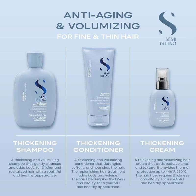 Alfaparf Semi Di Lino Density Thickening Cream for Thin Hair - Volumizing Hair Treatment for Fine & Flat Hair - Perfect for Daily Styling & Special Occasions