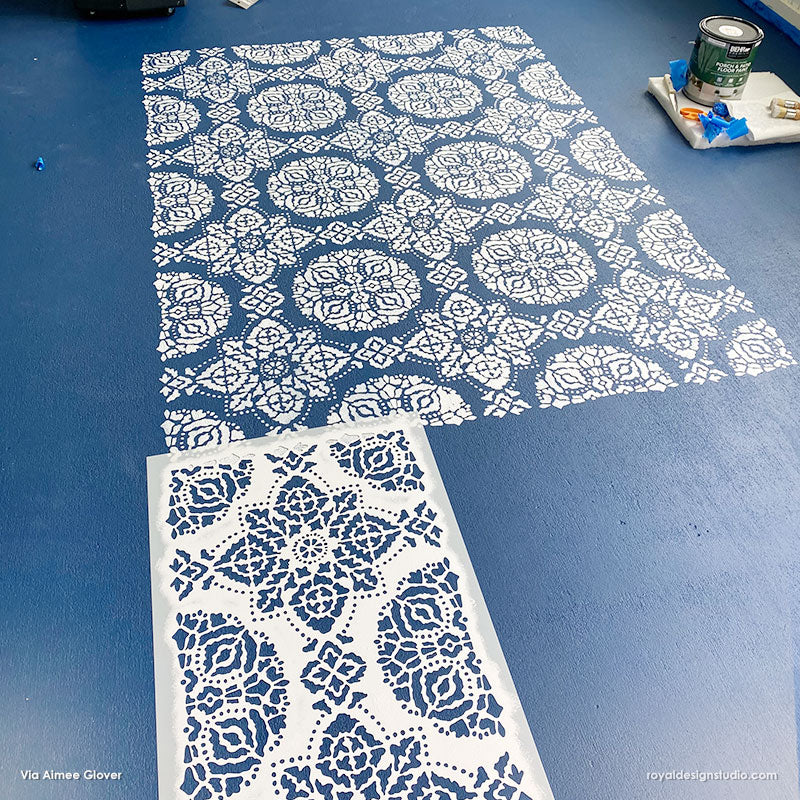 Bagru Block Print Allover Wall Stencil - Traditional Indian Handmade Design for DIY Home Decor, Wall Painting, and Creative Art Projects