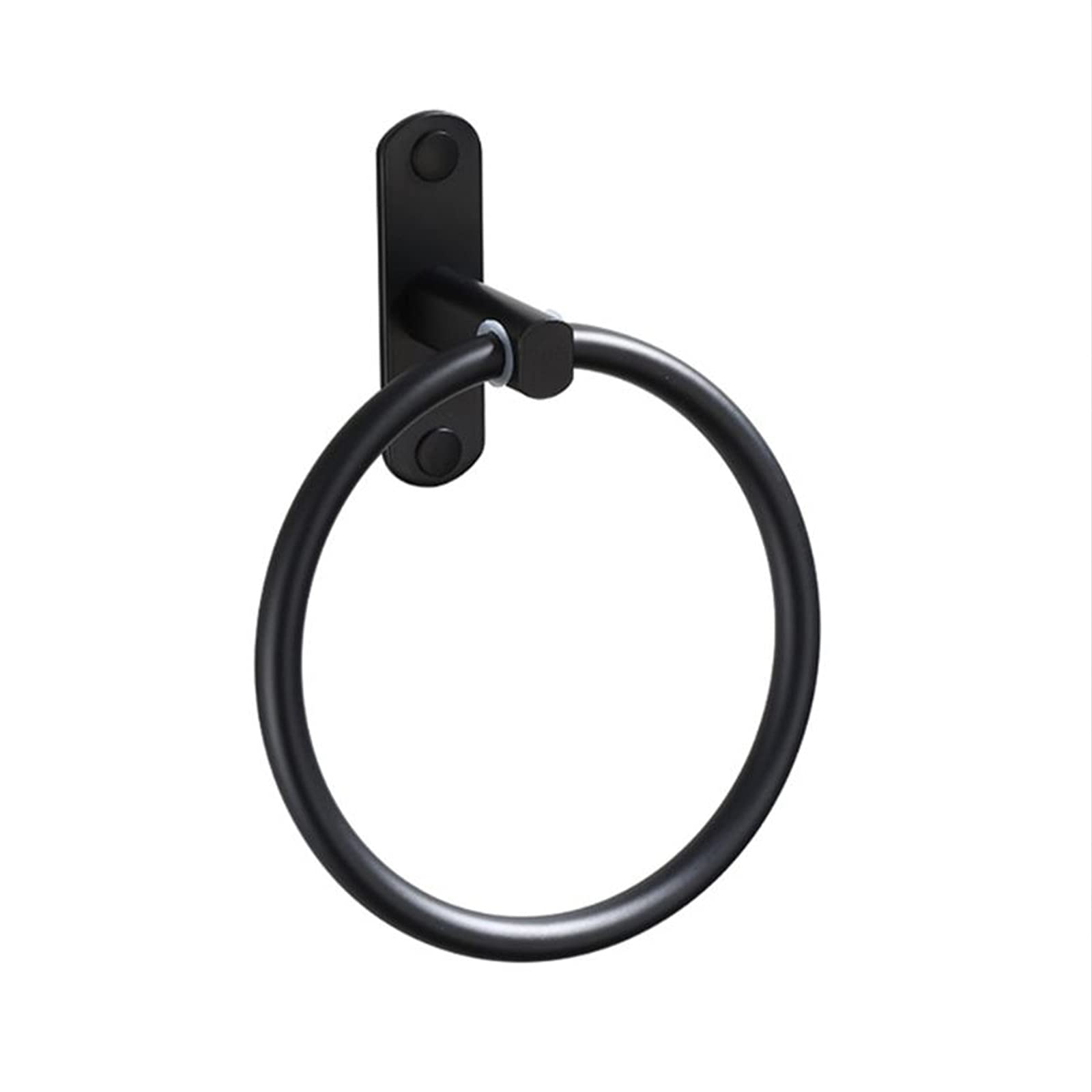 Black Aluminum Towel Ring - Wall Mounted for Bathroom & Hotel