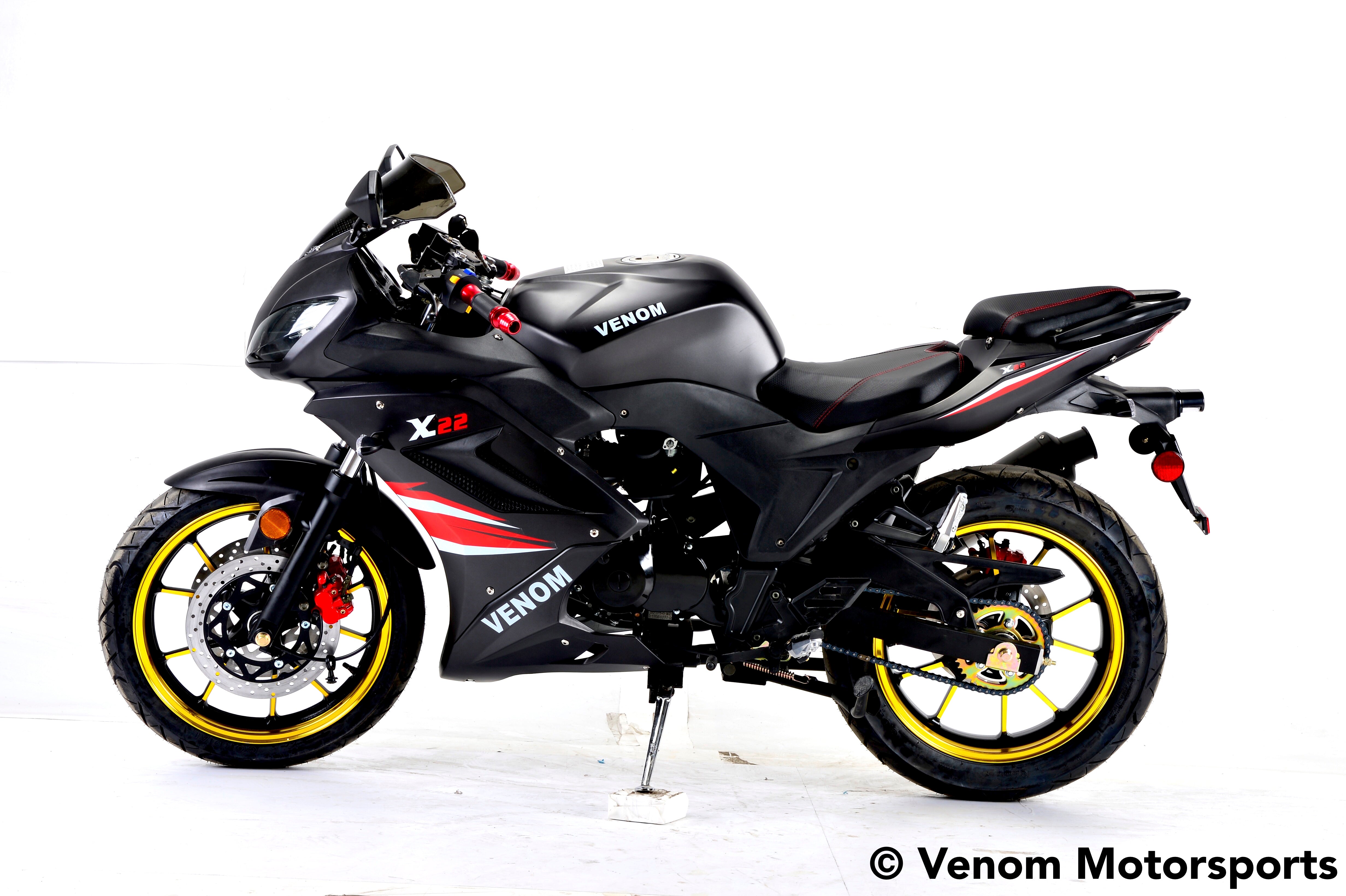 Venom X22 S 125cc Ninja Style Motorcycle - 4 Speed Manual Transmission for Adults | Perfect for Commuting, Off-Road Adventures & Street Riding