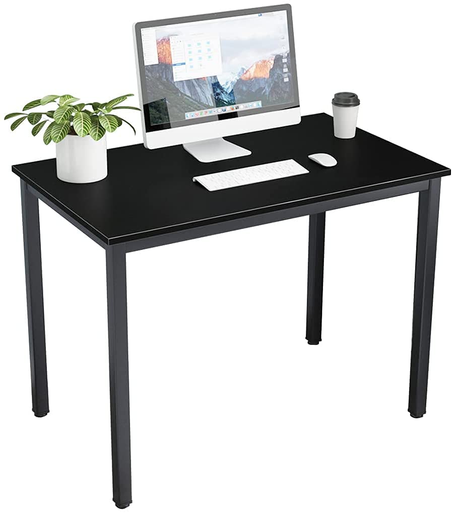 DlandHome 39 Inch Black Computer Desk - Home Office Desk, Writing Desk, Study Table, Gaming Desk Workstation for Small Spaces, Dorm Rooms & Home Offices