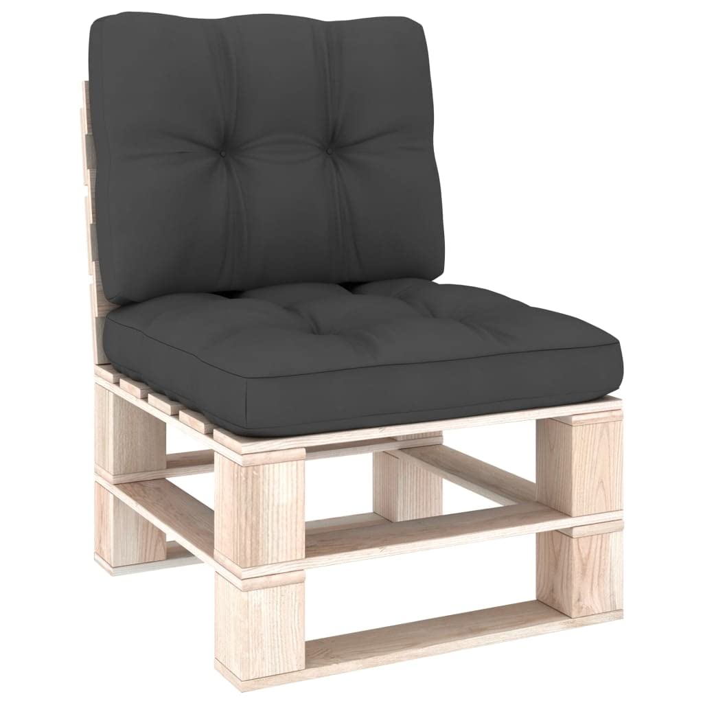 FAMIROSA 2-Piece Pallet Sofa Cushion Set - Premium Anthracite Gray Outdoor Furniture Cushions for Patio, Deck, and Garden Lounge Chairs