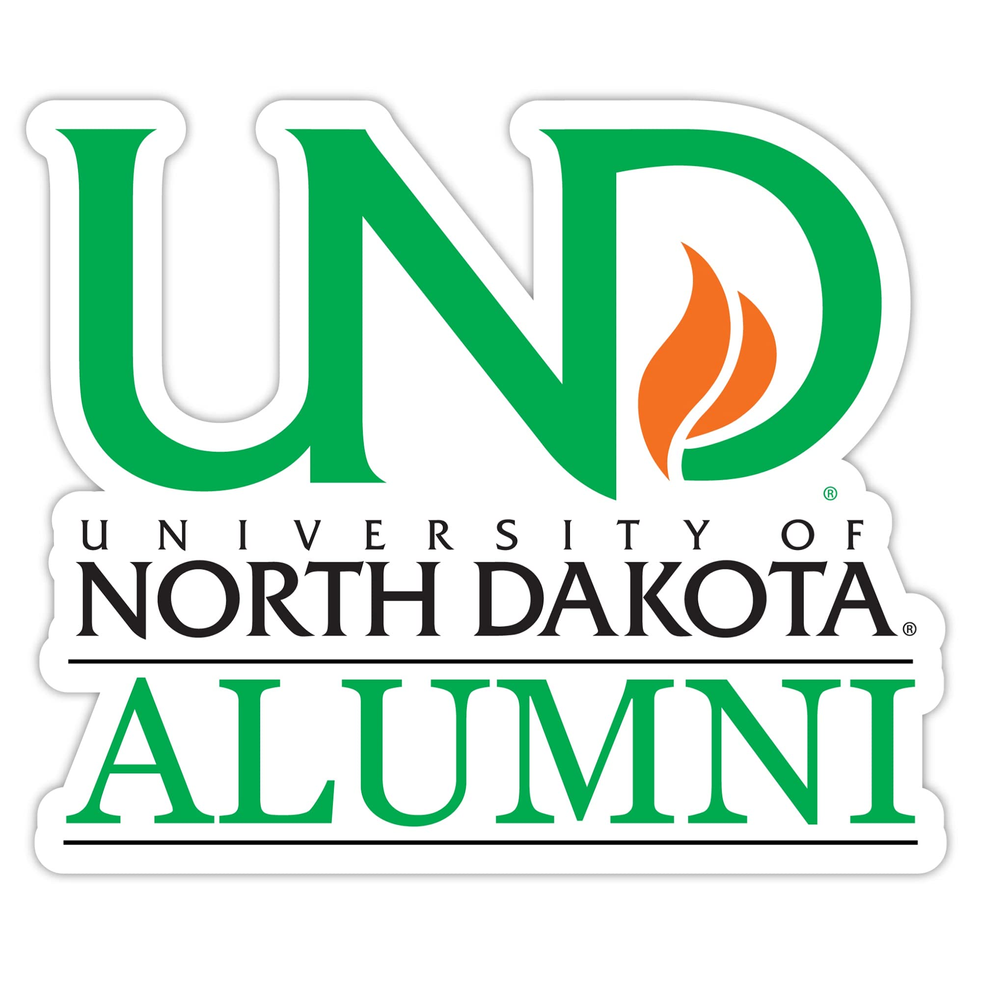 North Dakota Fighting Hawks 4-Inch Laser Cut Vinyl Decal Sticker 2-Pack - Alumni Car Window, Laptop, Water Bottle Decoration for College Fans & Graduates