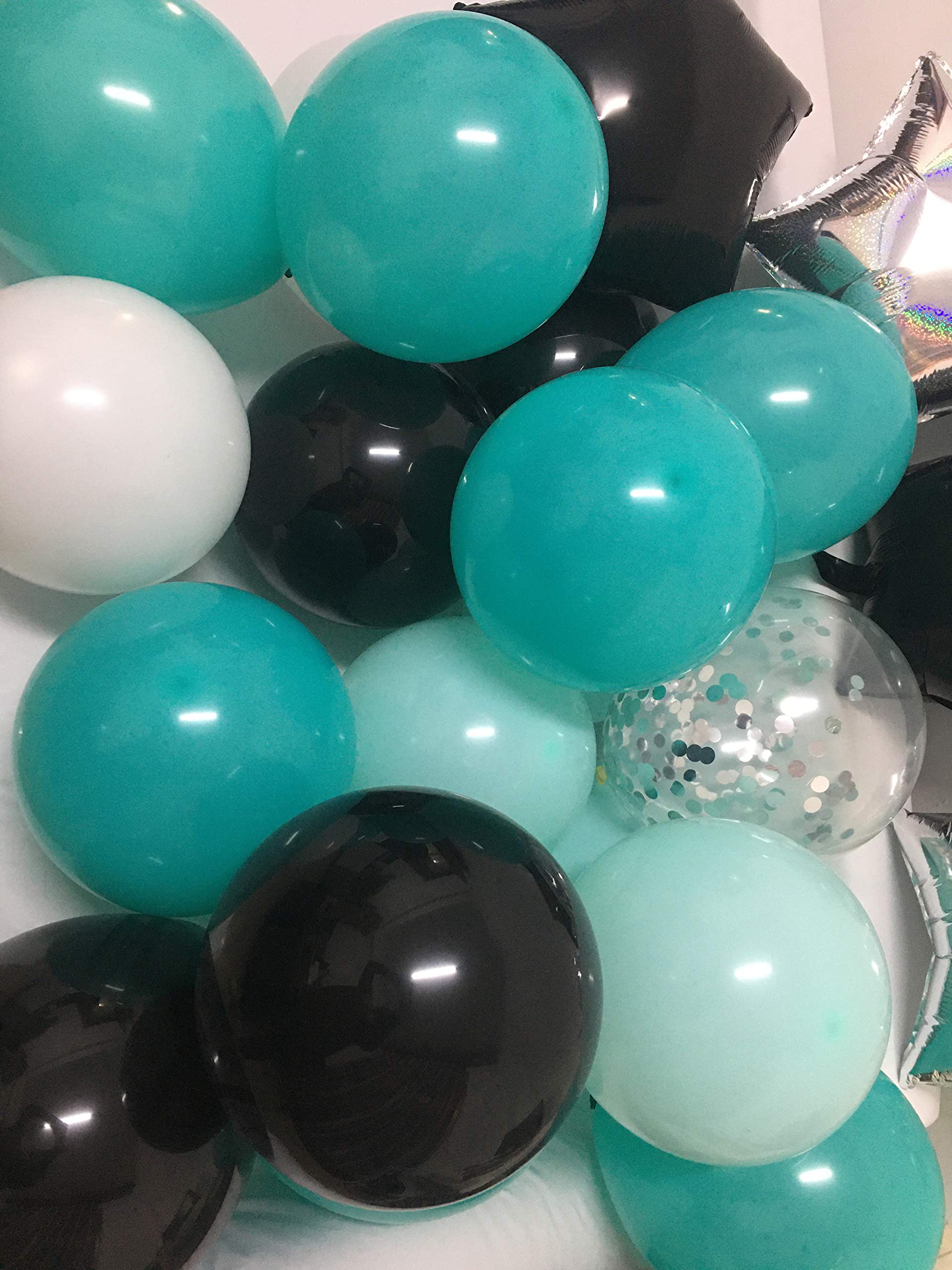 Teal & Silver Birthday Party Decorations - Happy Birthday Balloons for Boys & Girls - B-Day Party Supplies (Teal Silver) - Perfect for Birthday Parties, Baby Showers & Celebrations