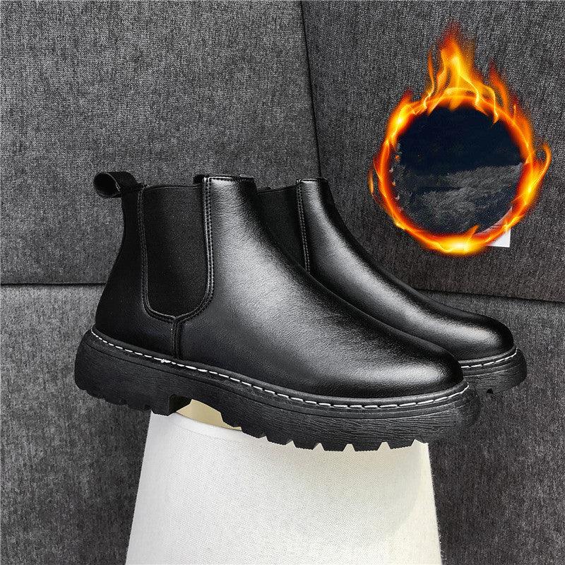 Lovevop British Style Leather Ankle Boots for Women - Fashionable & Comfortable Footwear for Fall, Winter, and Casual Outfits