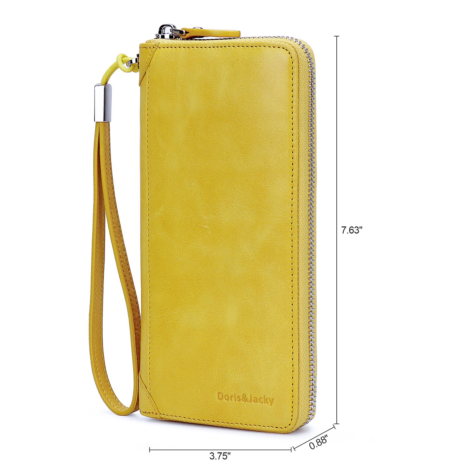 DORIS&JACKY RFID Leather Wallet for Women - Large Capacity Travel Wristlet Bag for Daily Use & Shopping