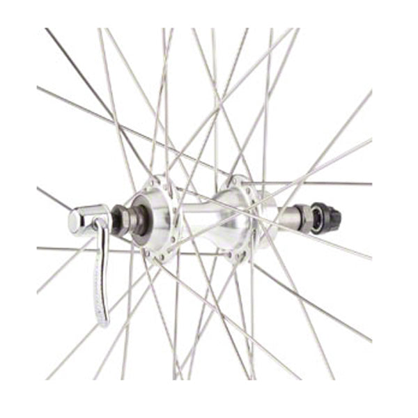 700c Road Bike Wheelset - Alex Y2000 Silver Alloy Rims for Cycling & Racing | Perfect for Commuting, Training & Road Biking