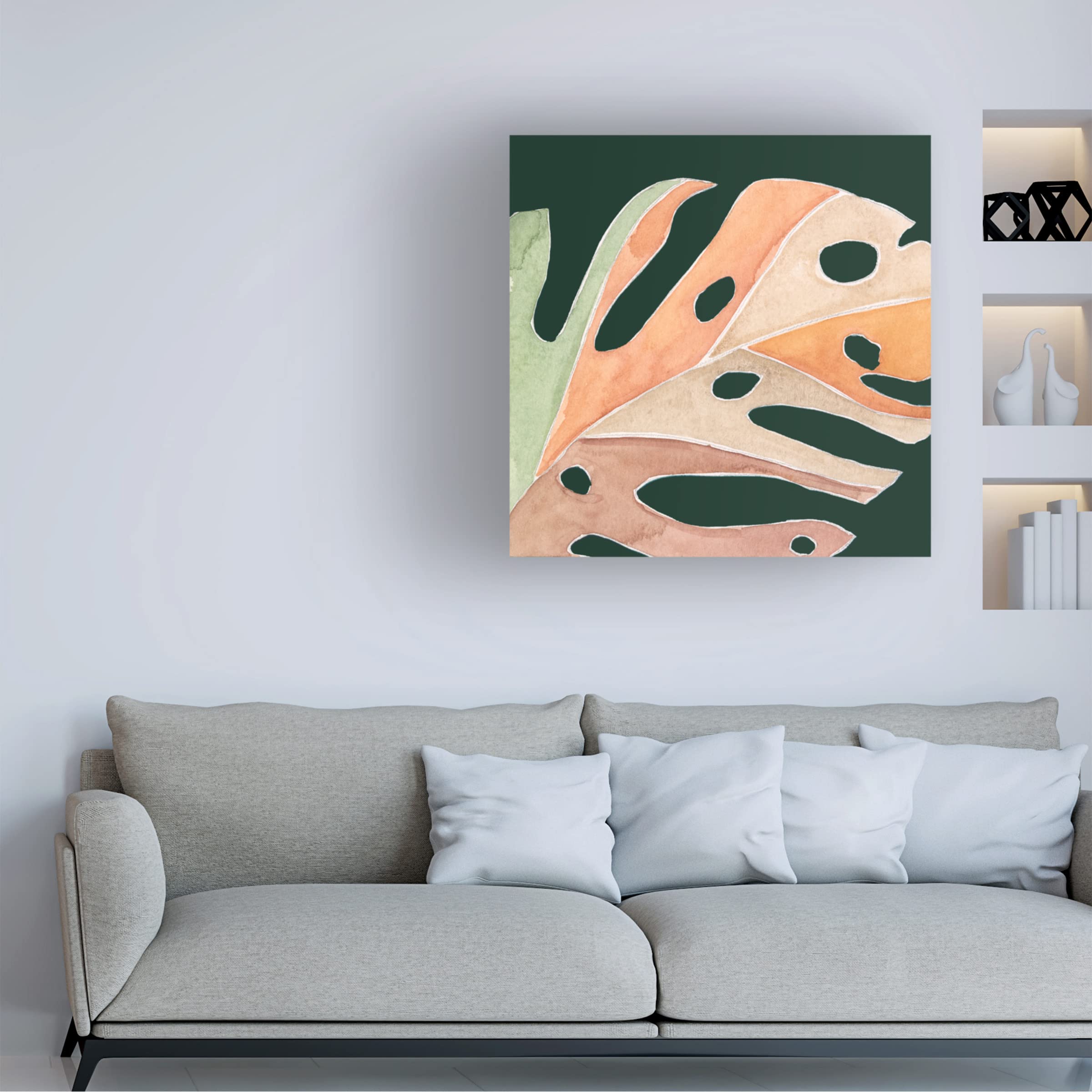 Trademark Fine Art 'Palm Grove I' Canvas Wall Art by Melissa Wang - Tropical Beach Decor for Living Room, Bedroom & Office