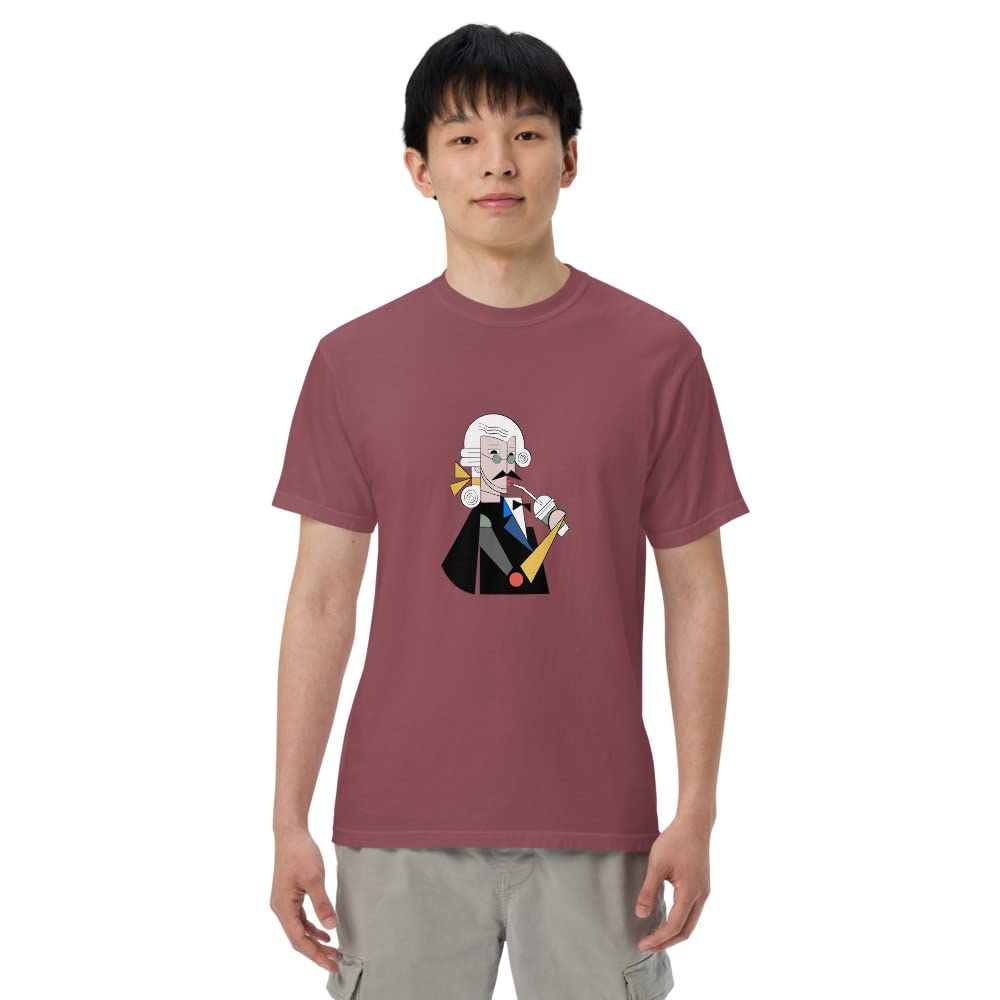 Funny Mozart Graphic T-Shirts for Men - Vintage Washed Cotton Casual Tee - Unique Gift for Husband, Boyfriend or Dad - Perfect for Music Lovers, Concert Goers & Classical Fans