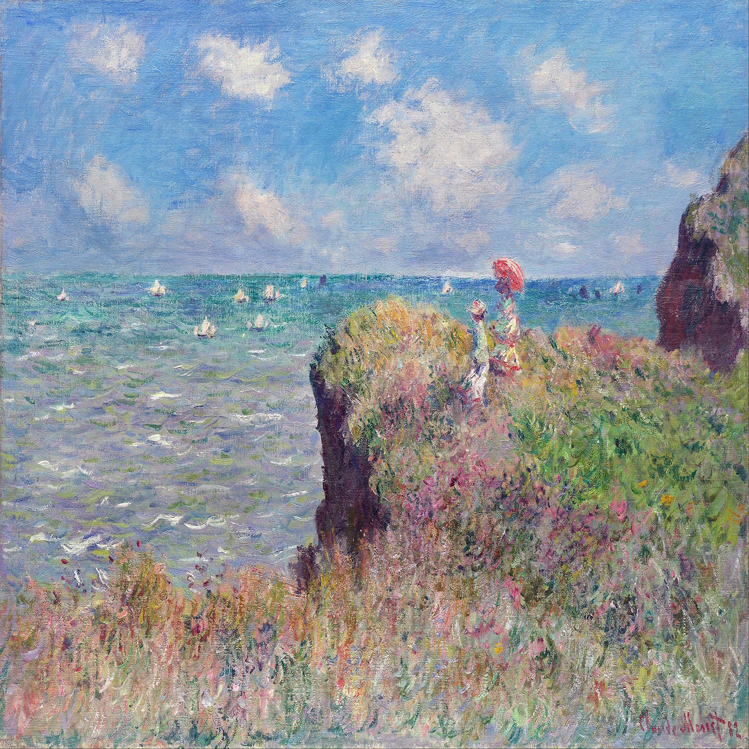 Claude Monet Landscape Girls Umbrella Yachts 6