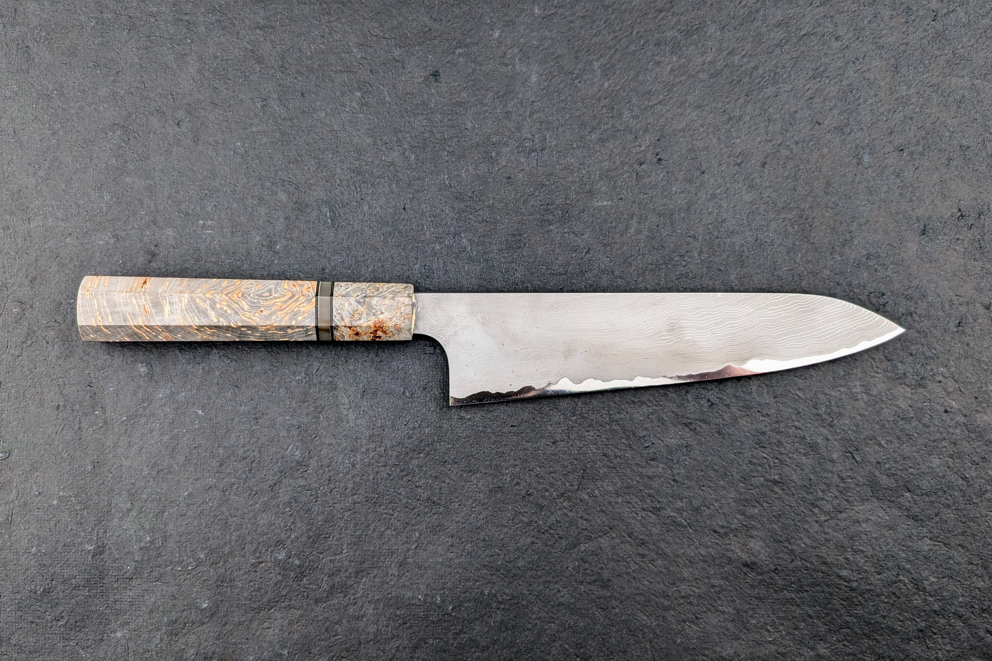 Nigara Aogami Super Blue Steel Damascus Gyuto Japanese Chef Knife 210mm - Premium Kitchen Knife for Sushi, Meat, Vegetables & Professional Cooking