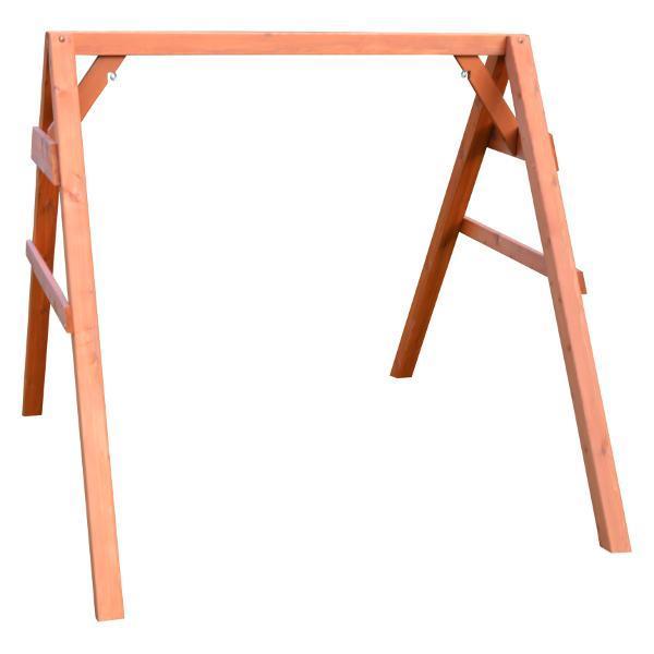 **A&L Furniture Cedar 4x4 A-Frame Swing Stand for Swing or Swingbed - Heavy Duty Outdoor Wooden Swing Set with Hangers Included - Perfect for Backyard, Garden, and Patio Relaxation**