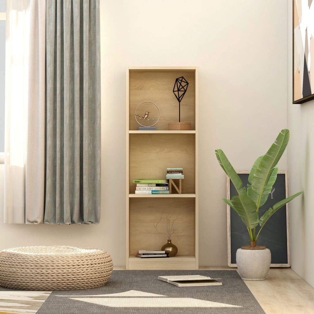 Queen.Y Small 3-Tier Bookcase, 15.7