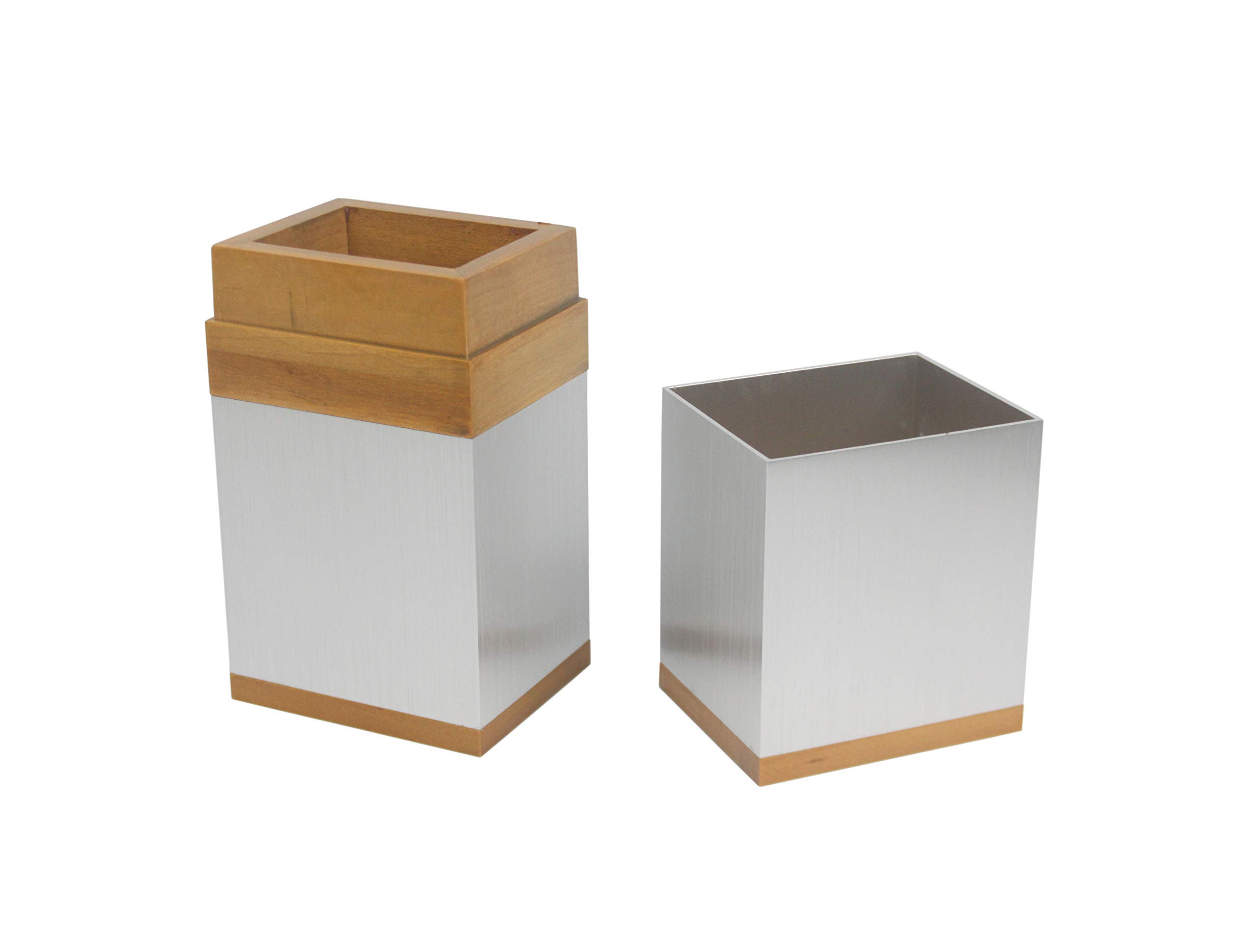 FixtureDisplays® Wood & Aluminum Riser Stand - 4+4-2D Glorifier Centerpiece Display for Flower Vases, Plinth Blocks & Pedestals - Perfect for Wedding Decor, Home Centerpieces & Retail Displays