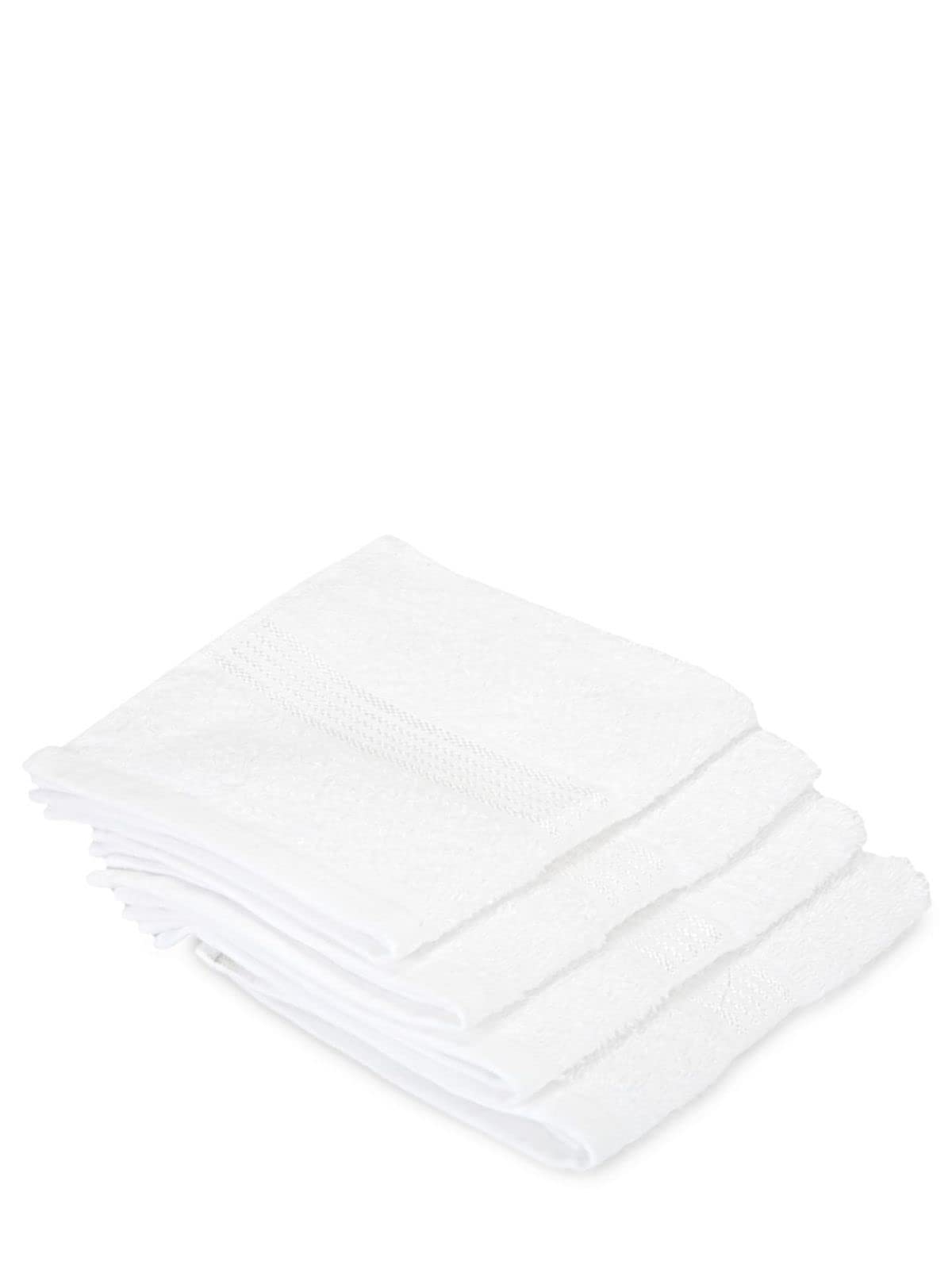 KOPA Quick Dry 100% Cotton Soft Terry Towel Set - 4 Pack Face Towels | Super Absorbent & Lightweight Bath Towels for Men, Women & Kids | Odor Free, Skin Friendly | Perfect for Gym, Travel & Daily Use - Solid White