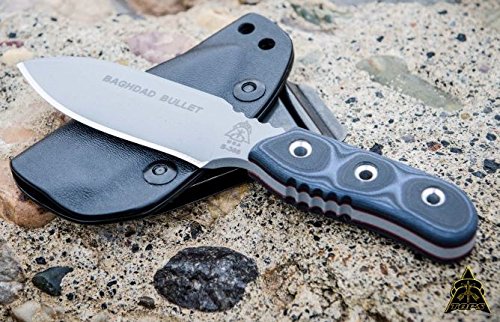 Tops Knives Baghdad Bullet - High-Quality Tactical Fixed Blade Knife for Outdoor Survival, Hunting & Camping | Durable Full Tang Construction | Perfect for Bushcraft, EDC & Self-Defense