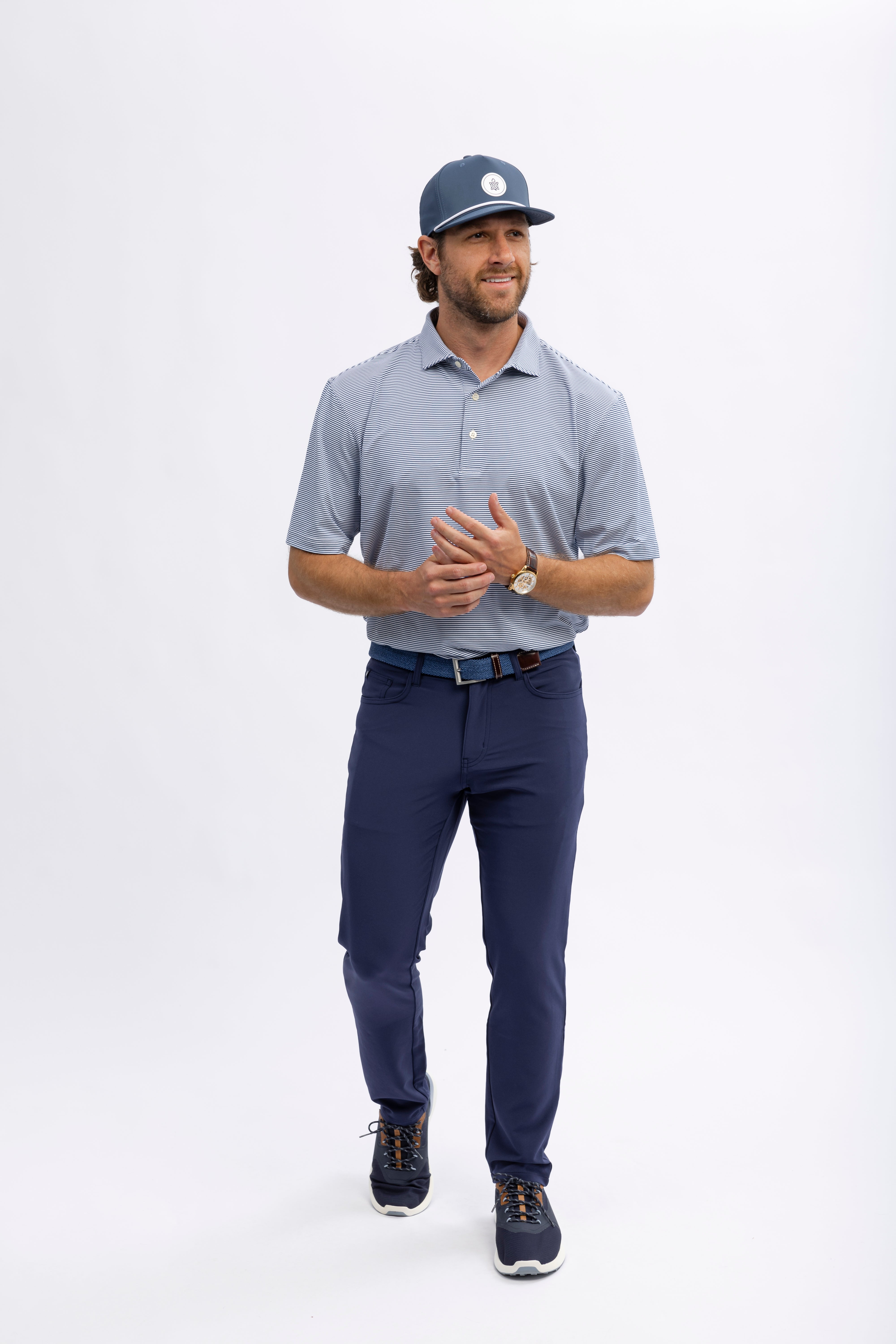 Andrew Stripe Performance Polo Shirt for Men - Moisture-Wicking, Breathable & Quick-Dry Golf & Tennis Shirt - Perfect for Sports, Work & Casual Wear