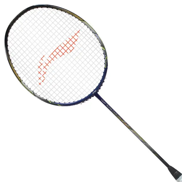 Li Ning Windstorm 72 Navy/Black/Silver Prestrung Badminton Racket - Professional Grade Shuttlecock Equipment for Tournament & Training - Made in China