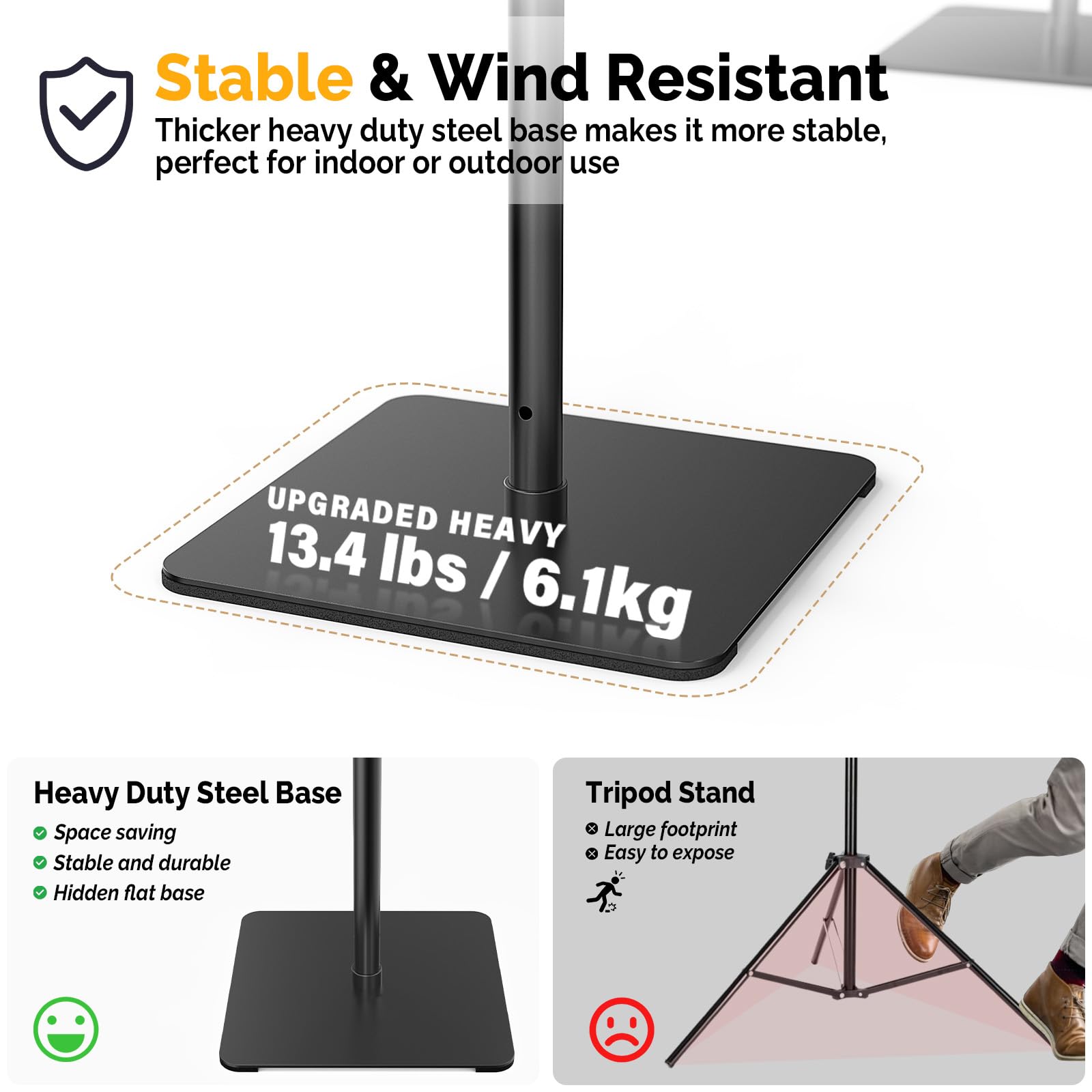 Heavy Duty 8x10 ft Adjustable Photo Backdrop Stand Kit with Steel Base - Professional Photography Backdrop Stand for Studio, Wedding, Birthday Party, Video Shoot - Durable & Portable for Indoor/Outdoor Use (Black)