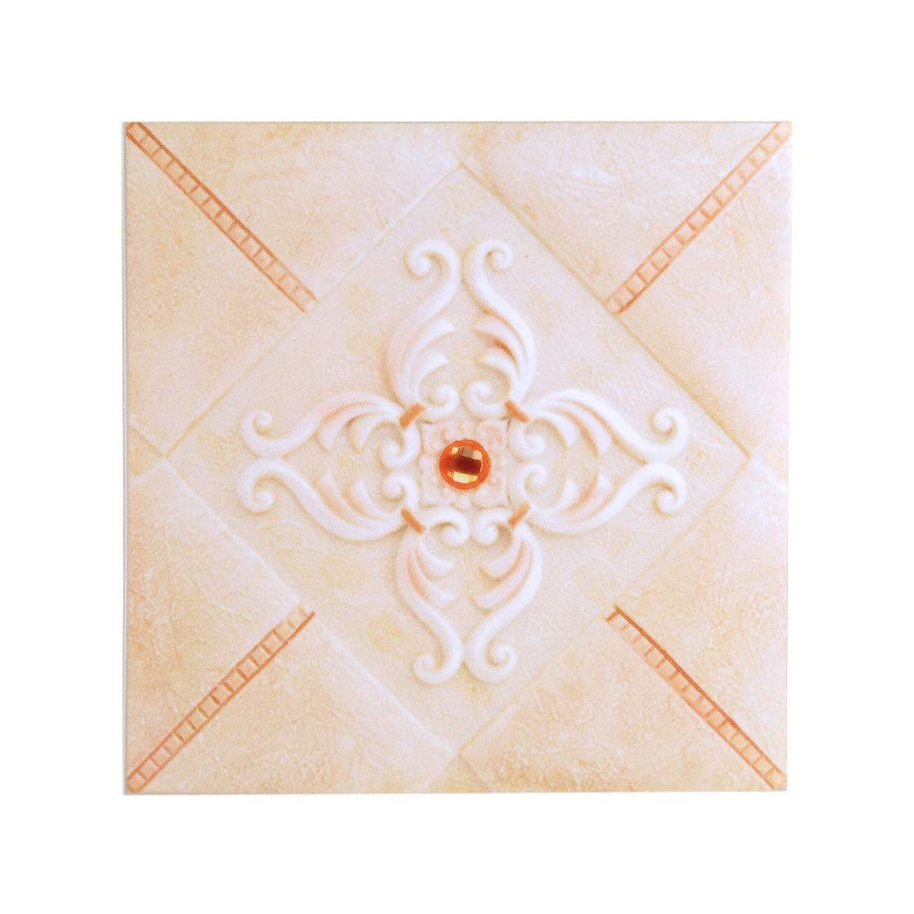 GOTOTOP 10-Pack Self-Adhesive Tile Stickers - Waterproof 3D PVC Wall Decals for Kitchen & Bathroom Decor (12x12cm, Style #02) - Easy Peel & Stick Backsplash Upgrade for Renters & Homeowners
