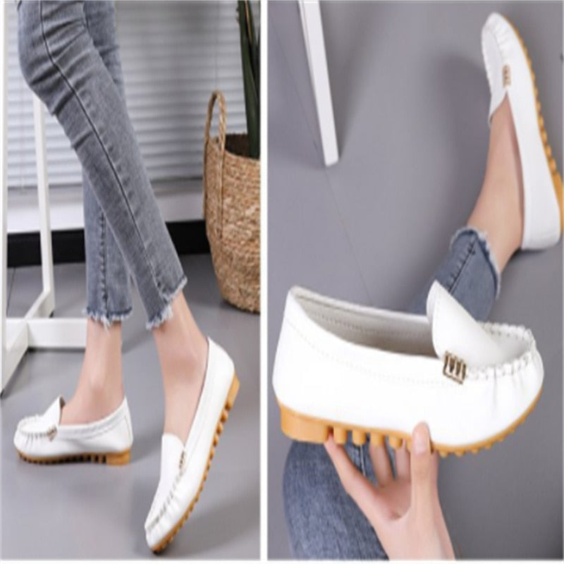 Women's Casual Denim Flat Shoes - Comfortable Slip-On Loafers for Everyday Wear | Perfect for Work, Travel & Outings