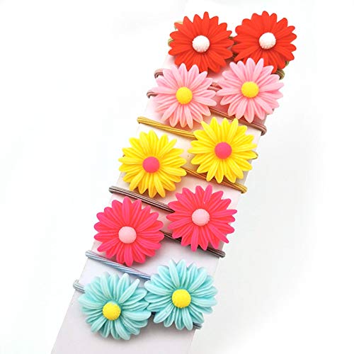 10-Piece Cute Floral Hair Bands Set for Girls - Princess Hair Accessories, Elastic Headbands, Hair Ornaments for Kids (3 Styles) - Perfect for School, Parties & Everyday Wear