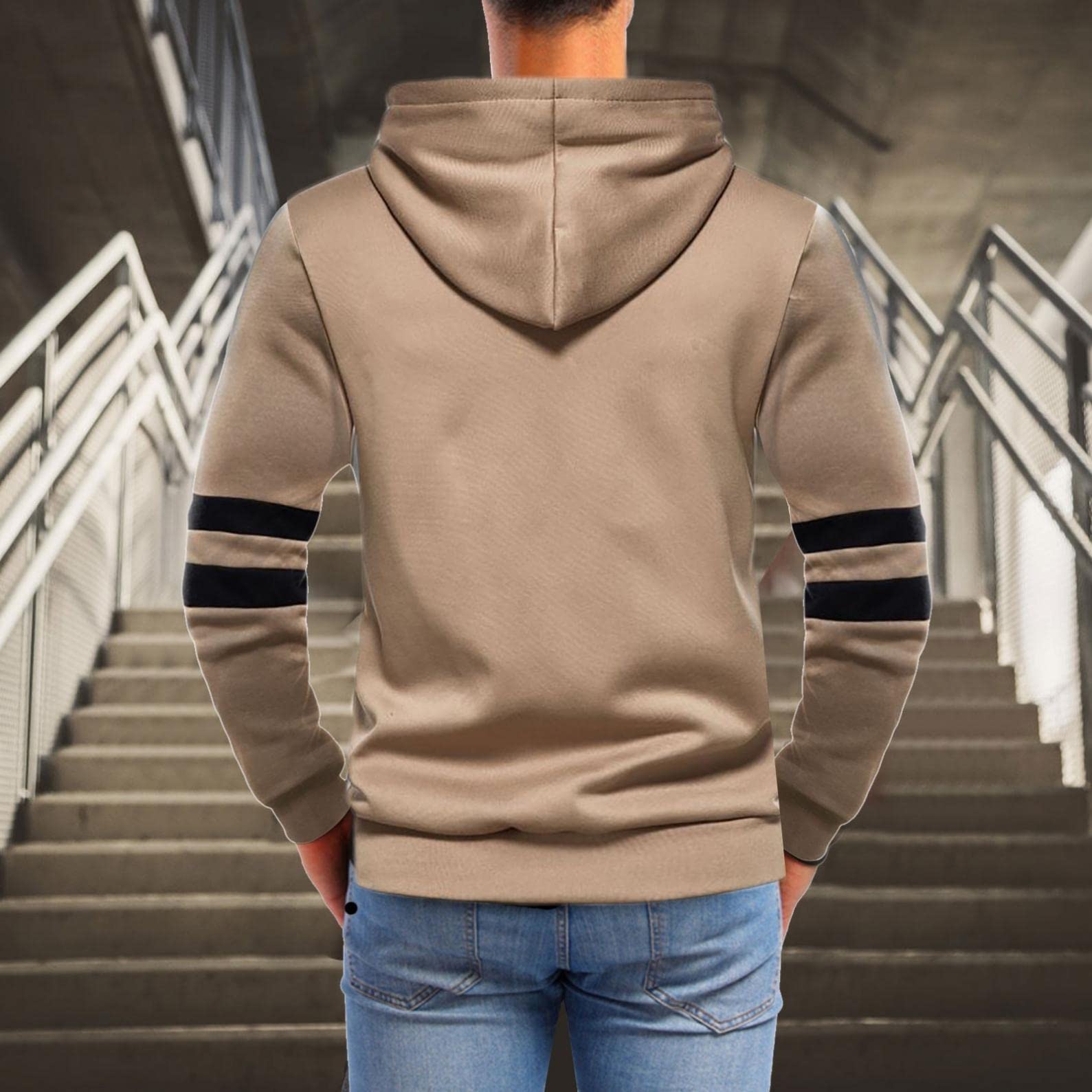 Men's Color Block Fleece Hoodie Pullover - Long Sleeve Sweatshirt with Pocket | Casual Wear, Street Style & Outdoor Activities