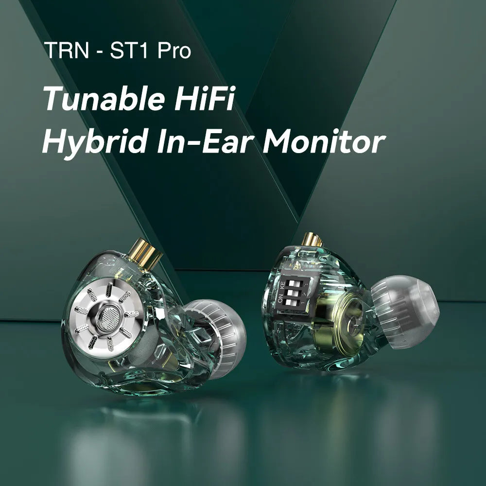 TRN ST1 PRO Hybrid Driver In-Ear Monitors - 1DD + 1BA Wired Earphones for Audiophiles, Musicians & Gamers | Perfect for Studio Recording, Live Performance & Mobile Gaming