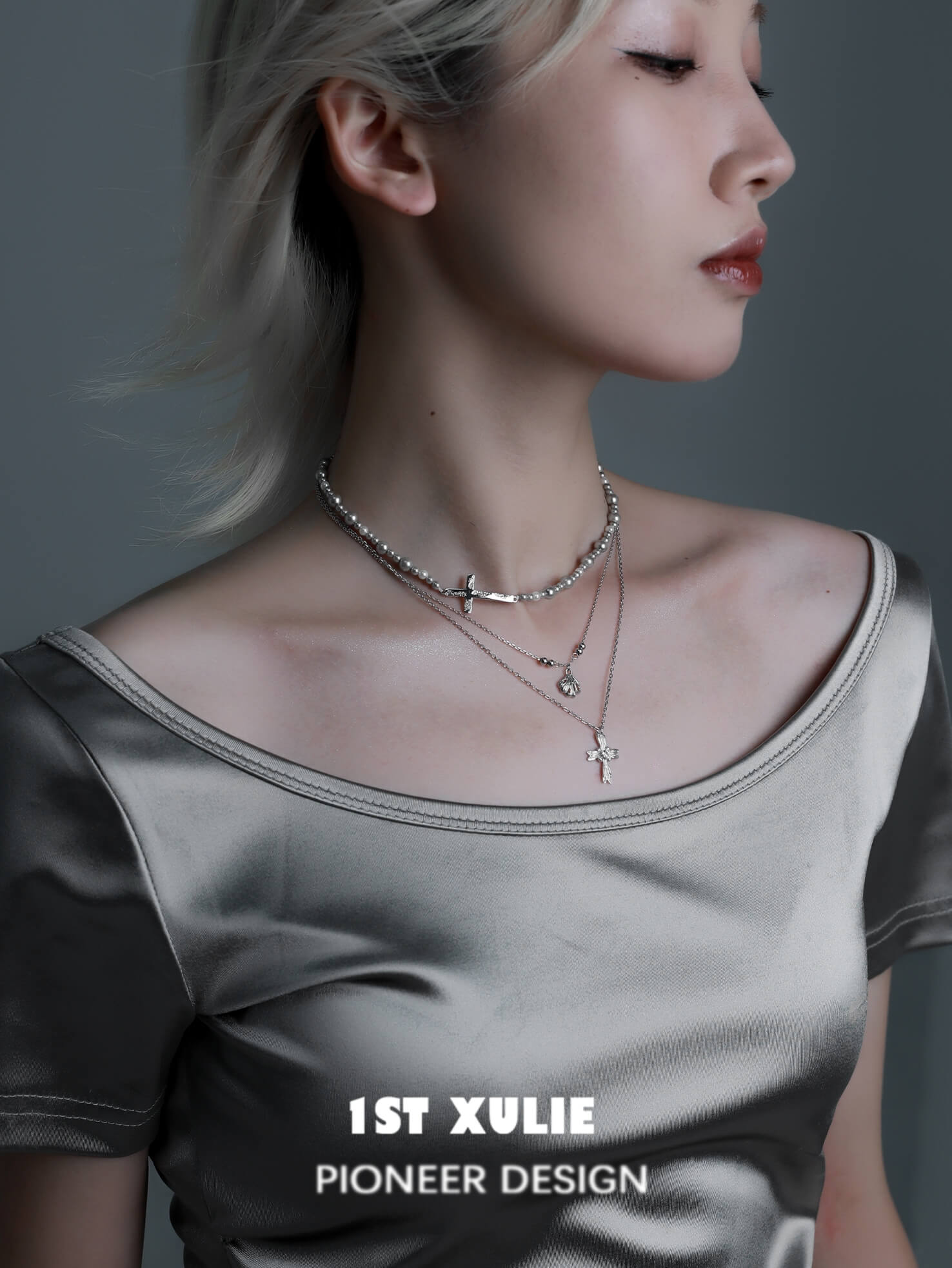 S925 Sterling Silver Gray Pearl Choker Necklace for Women - Elegant Angel Pendant Jewelry Gift for Birthday, Anniversary & Special Occasions