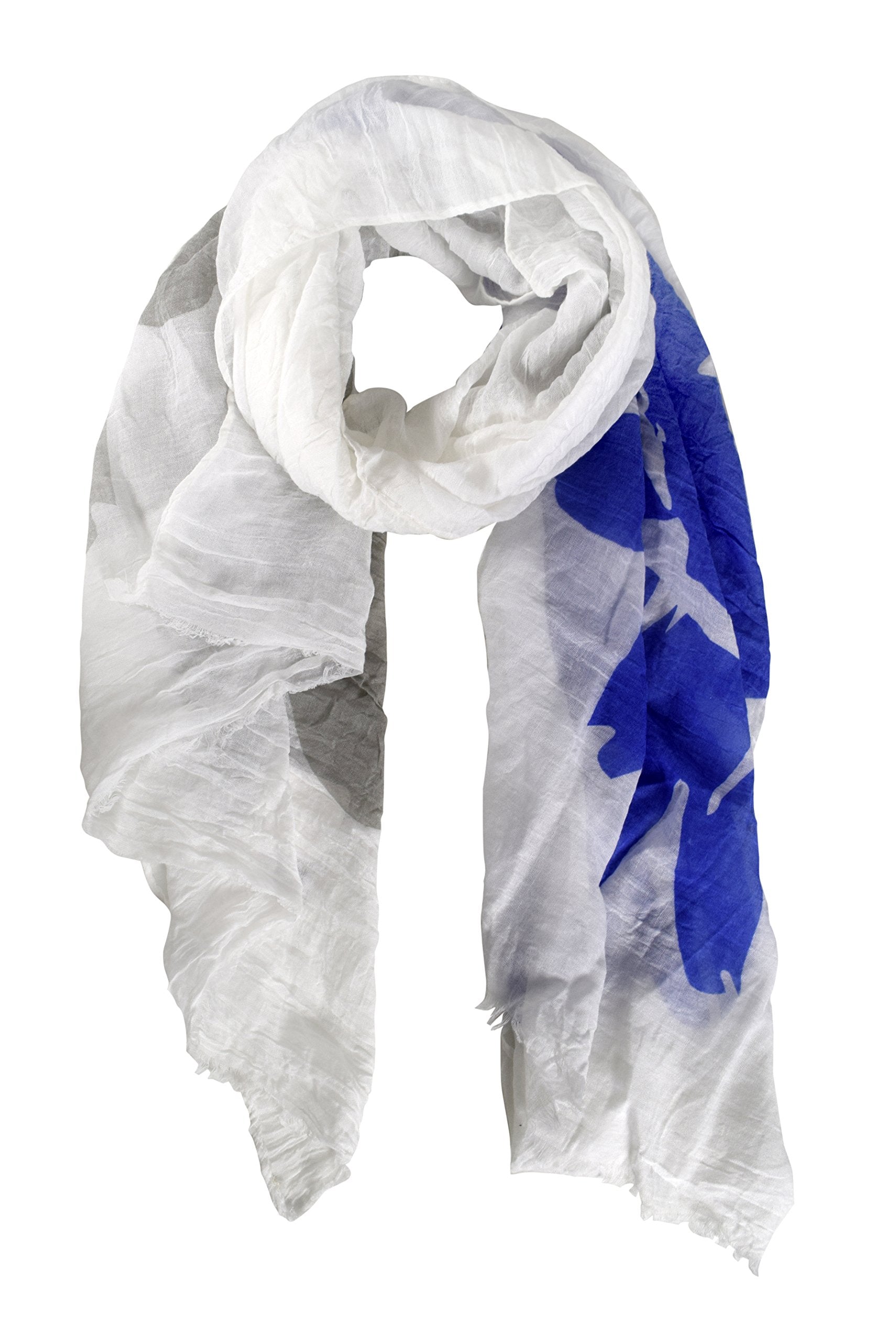 Women's Abstract Feather and Flower Print Scarves - Soft & Stylish Value Pack of 2 - Perfect for Office, Travel and Gift Giving