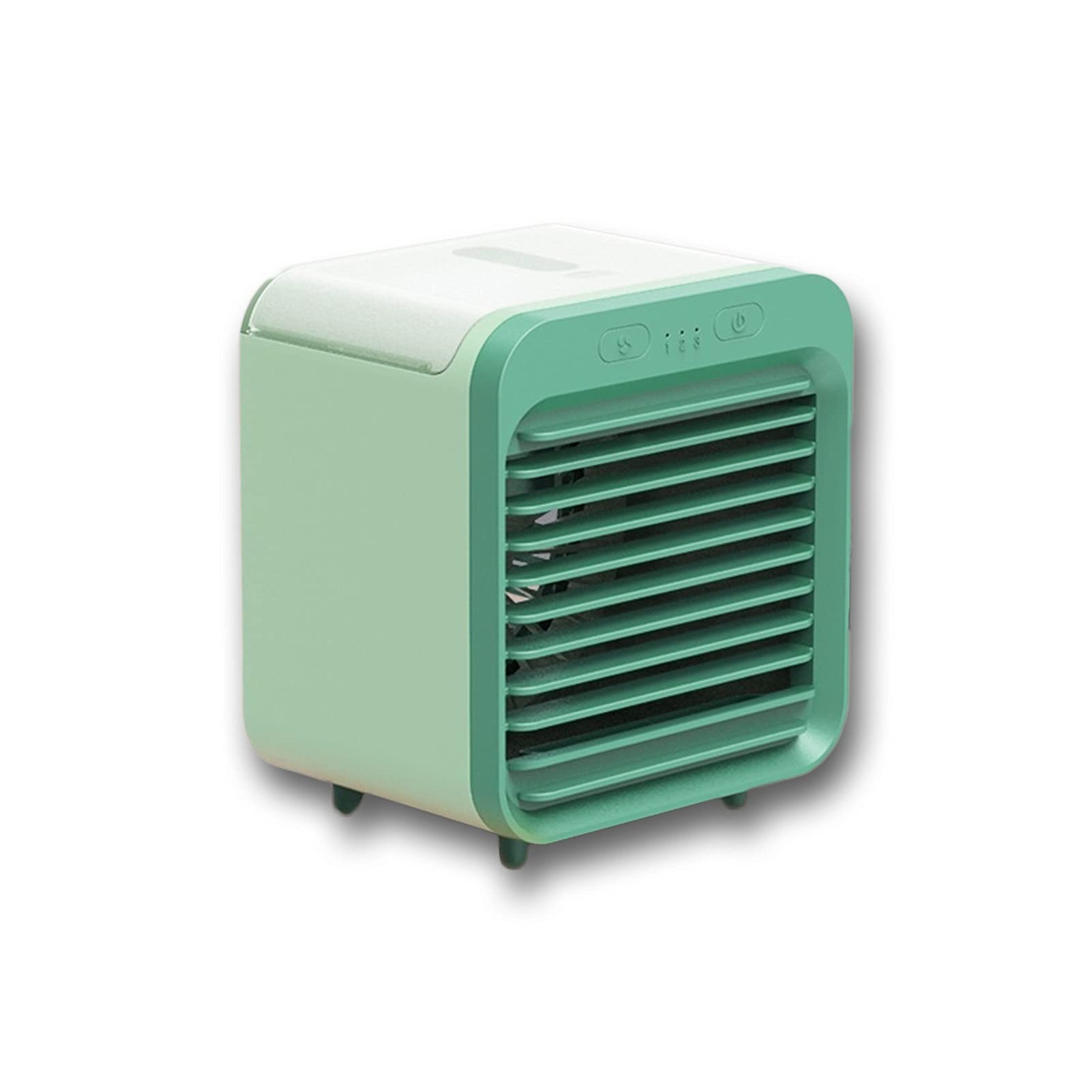 Portable USB Rechargeable Mini Air Conditioner Fan - Water Cooled, Quiet & Compact for Office, Dorm, Desk - Green (Size A) | Perfect Cooling Solution for Small Spaces & Personal Use