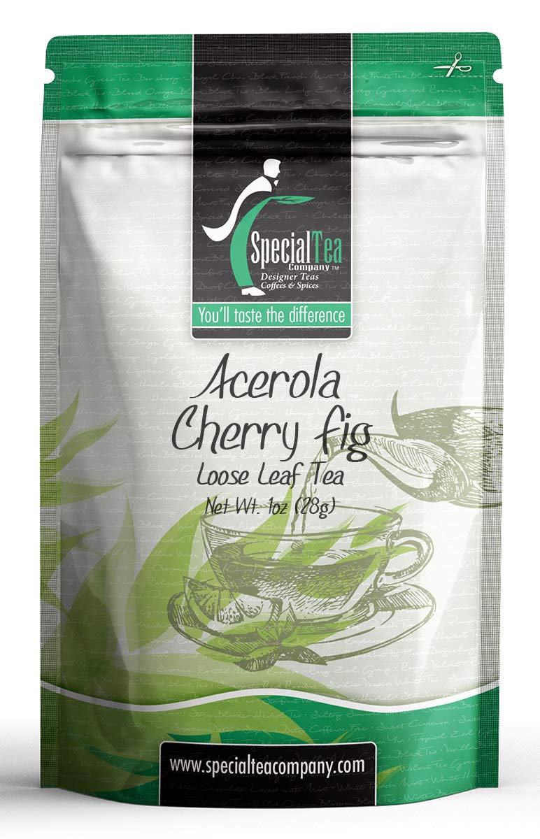 Organic Acerola Cherry & Fig Black Tea Blend - Antioxidant Superfruit Loose Leaf Tea, 1 oz | Immune Support, Energy Boost | Perfect for Morning Tea or Afternoon Relaxation