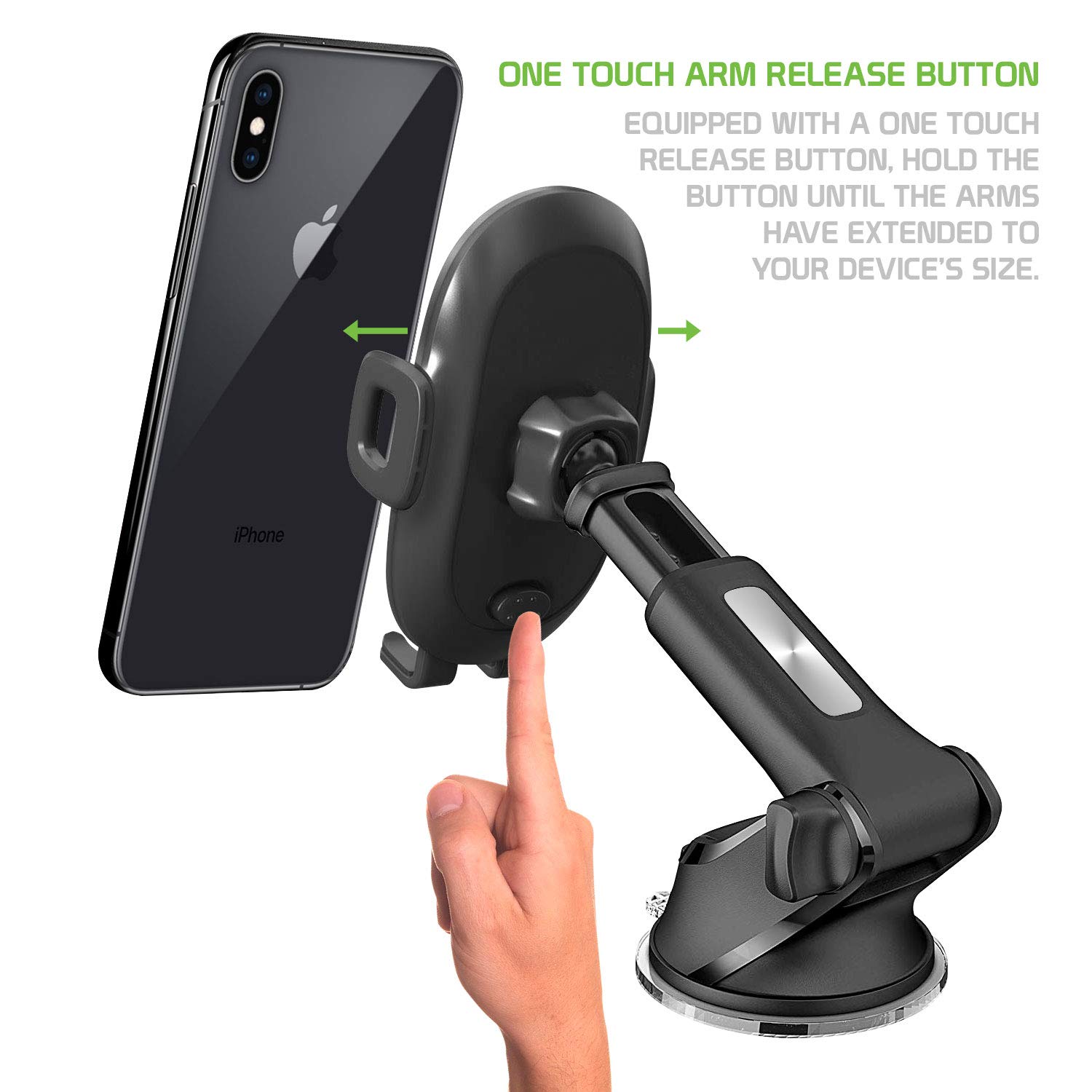 Cellet Universal Car Phone Holder Mount - Windshield & Dashboard Smartphone Stand with Adjustable Arm for iPhone 15/14/13, Samsung Galaxy S23/S22, Google Pixel 8/7 - Perfect for GPS Navigation & Hands-Free Driving