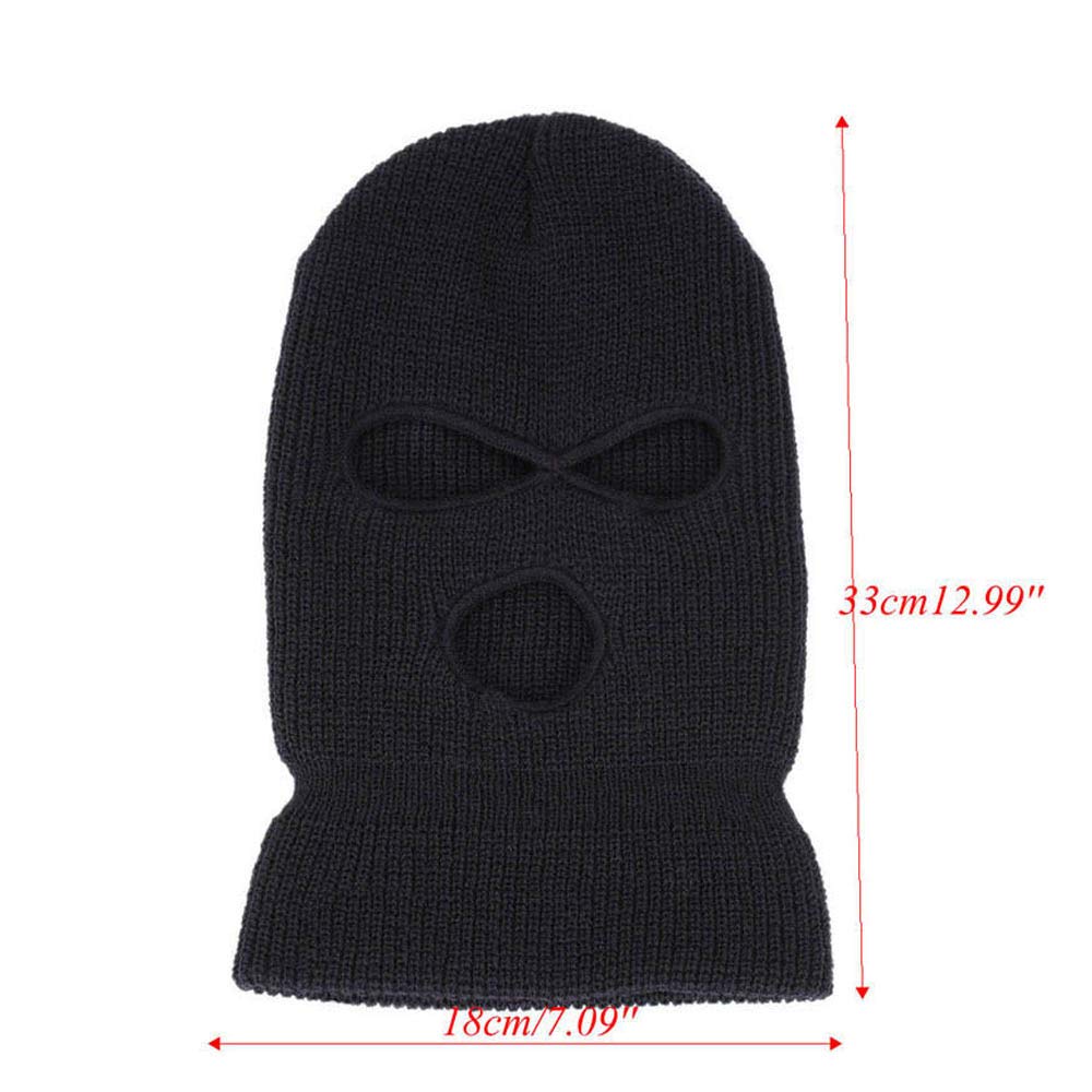 2 Pack 3-Hole Ski Face Mask Balaclava - Winter Full Face Cover for Skiing, Snowboarding, Motorcycling & Outdoor Sports (Black) - Cold Weather Protection for Men & Women