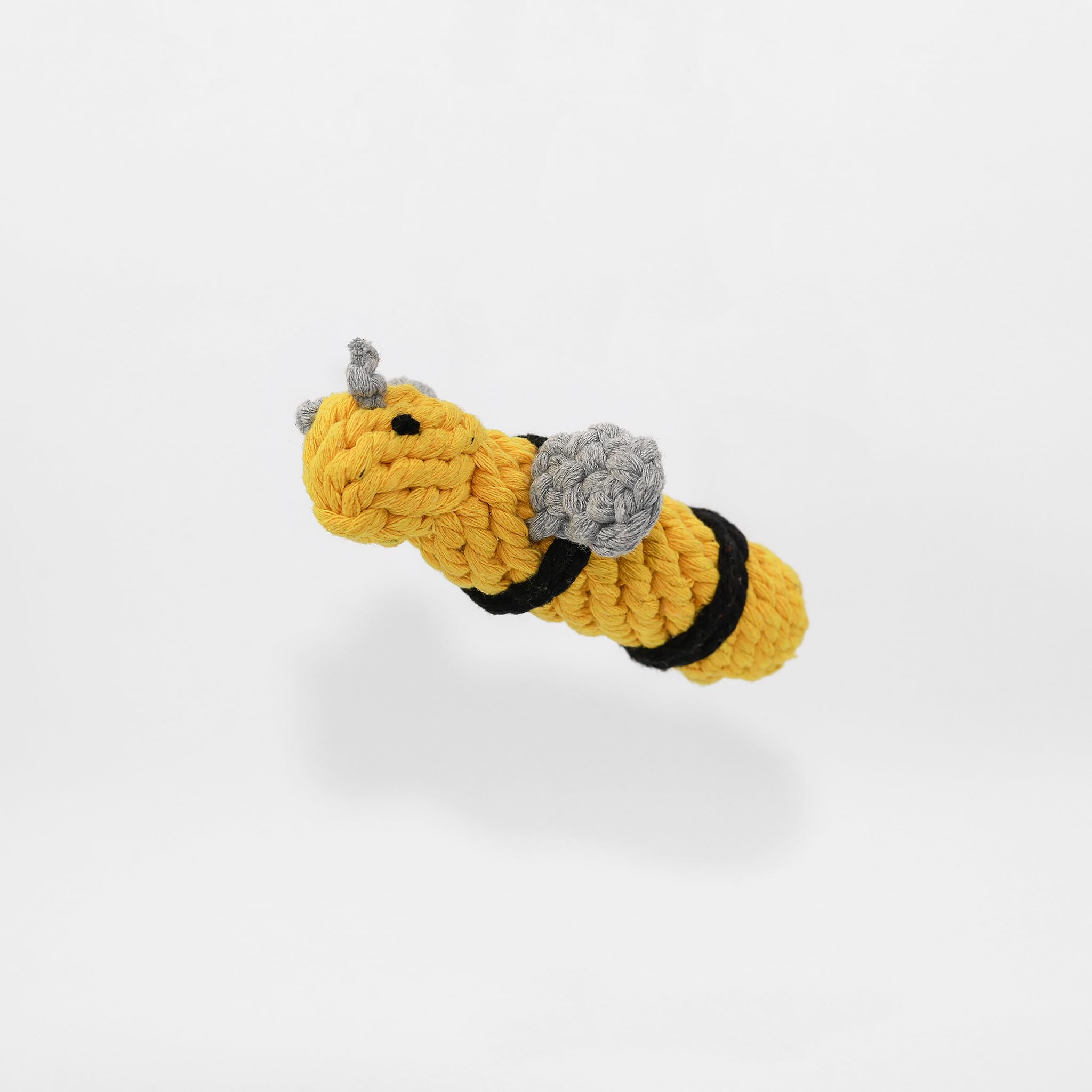 Queen the Bee Rope Toy - Handmade Sustainable Yellow Queen Bee Dog Chew Toy for Small & Large Dogs | Durable Pet Chewing Toy for Aggressive Chewers & Interactive Playtime