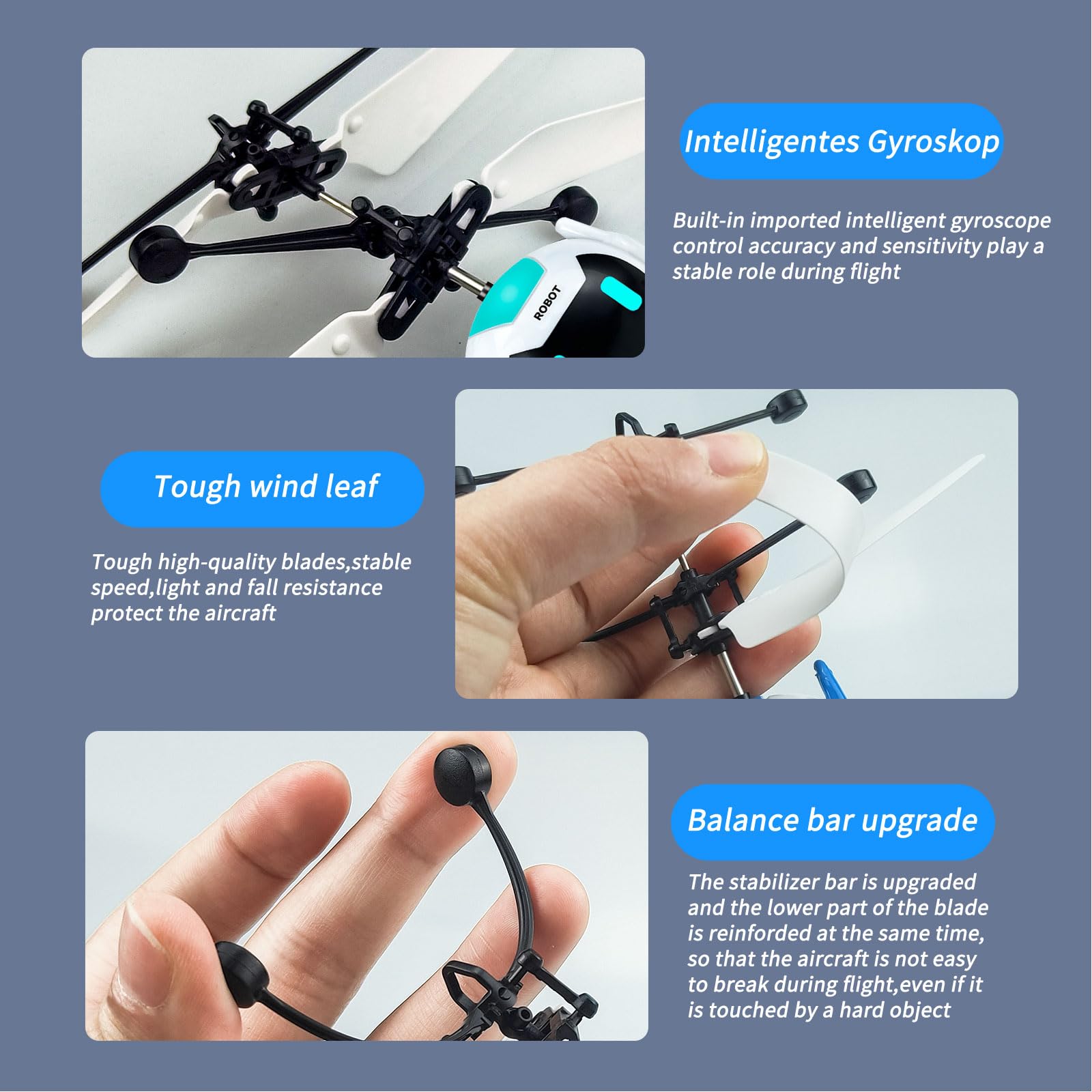 Remote Control Helicopter Drone with LED Lights - RC Flying Toy for Kids Ages 5-12 & Adults - Indoor/Outdoor Mini Drone for Boys & Girls - Birthday Gift Idea for Parties, Backyard Play & STEM Learning