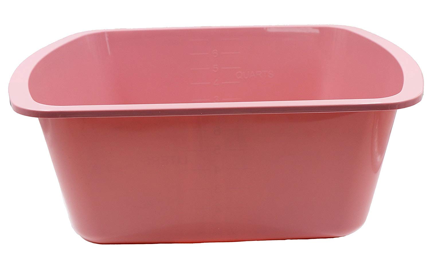 Portable Rectangular Plastic Wash Basin - 6 Quart Capacity with Measurement Markings, Rose Color (Pack of 2) - Perfect for Camping, Laundry, Pet Bathing & Household Cleaning