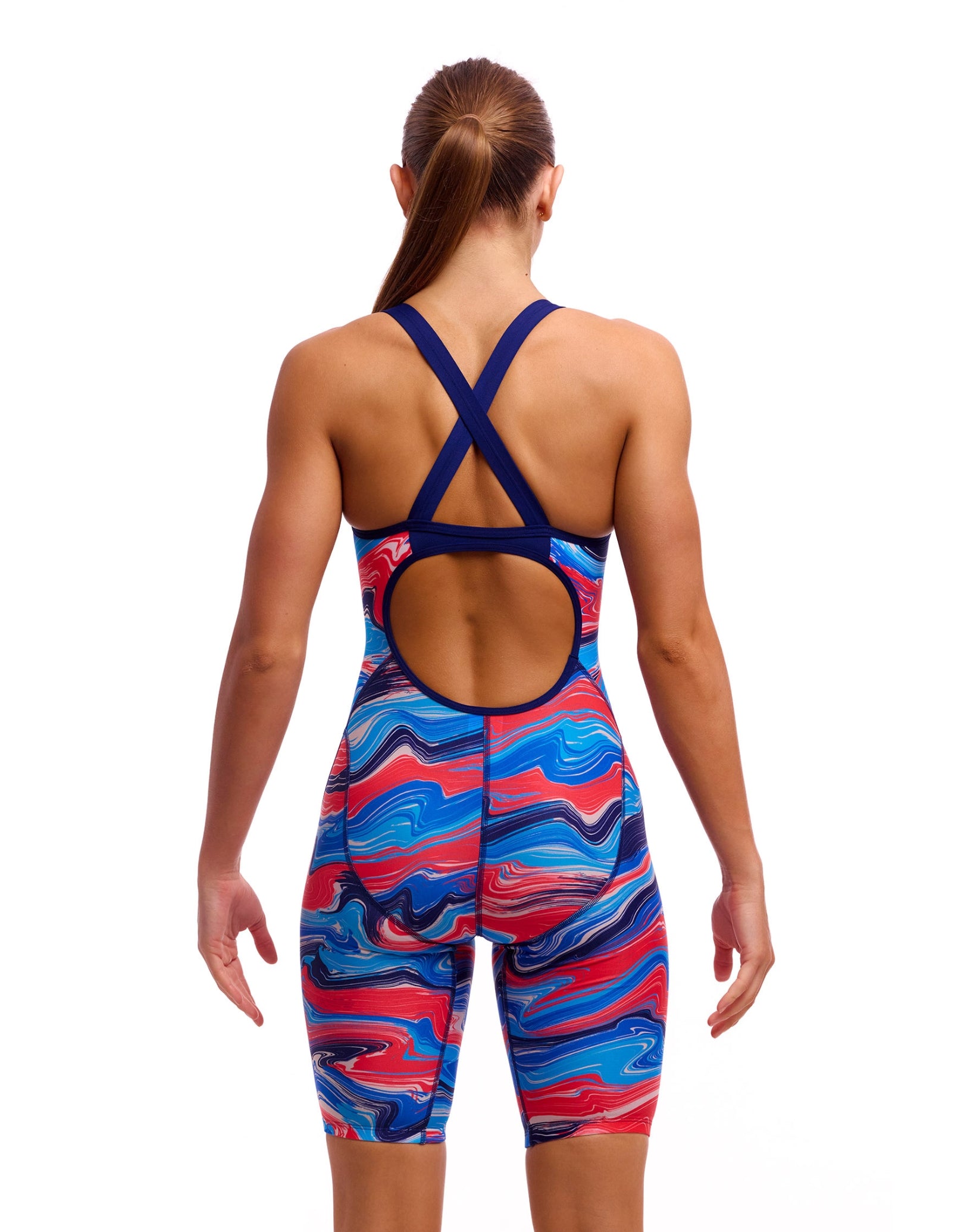Wave Craze Fast Legs Legsuit - Blue/Red Color - Perfect for Running, Cycling & Workouts - High-Performance Activewear for Women & Men
